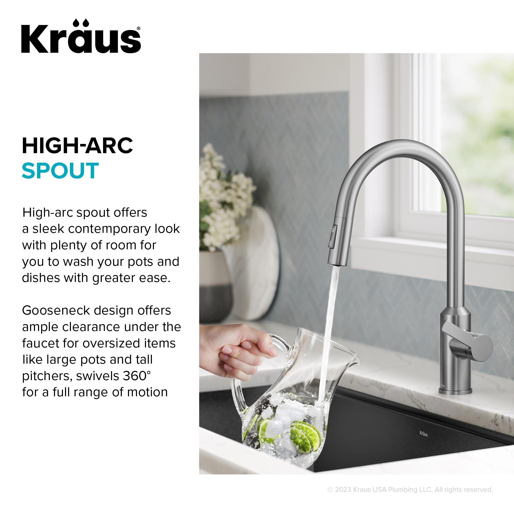 KRAUS Oletto Touchless Sensor Pull-Down Single Handle Kitchen Faucet