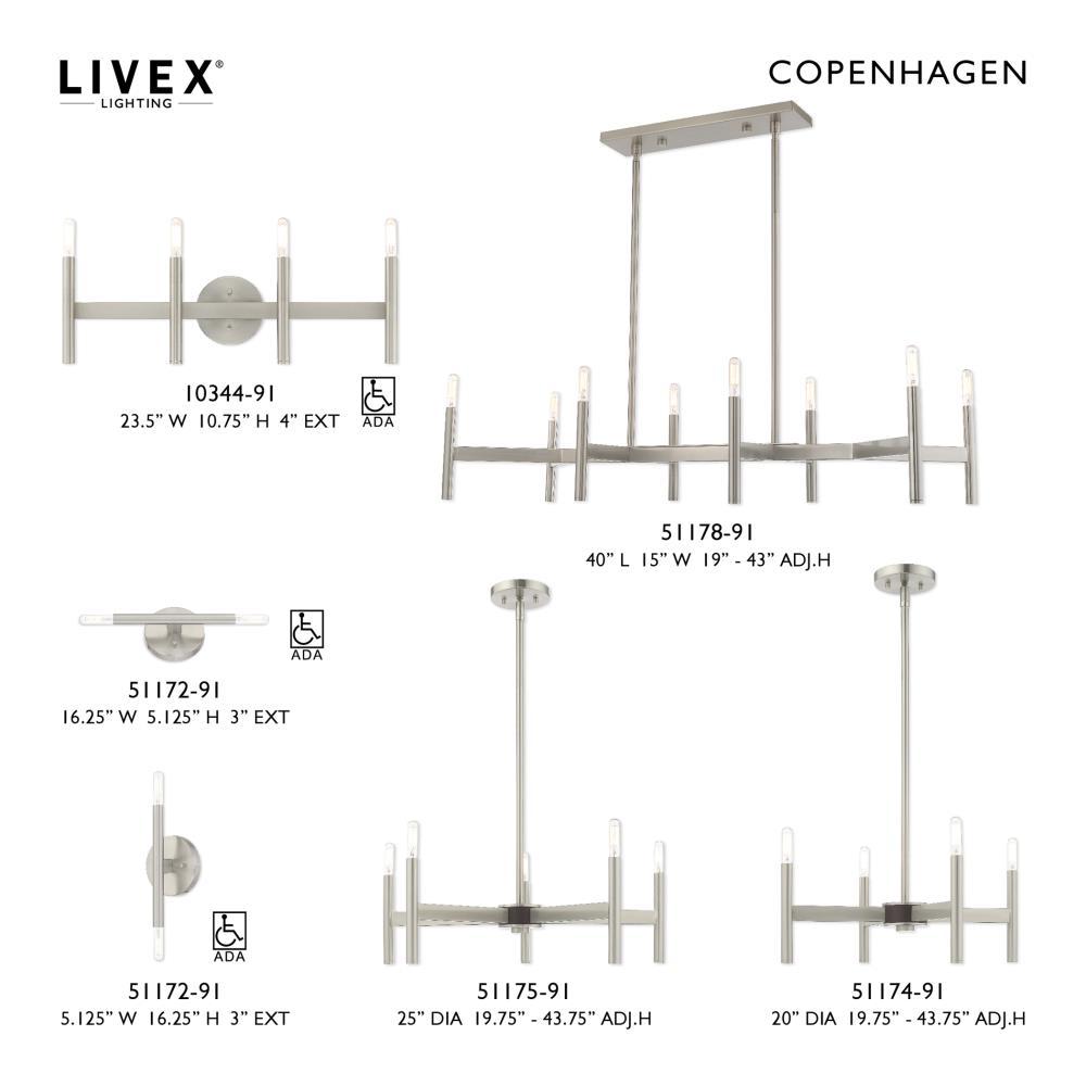 Livex Lighting Copenhagen 5 - Light Chandelier in  Brushed Nickel
