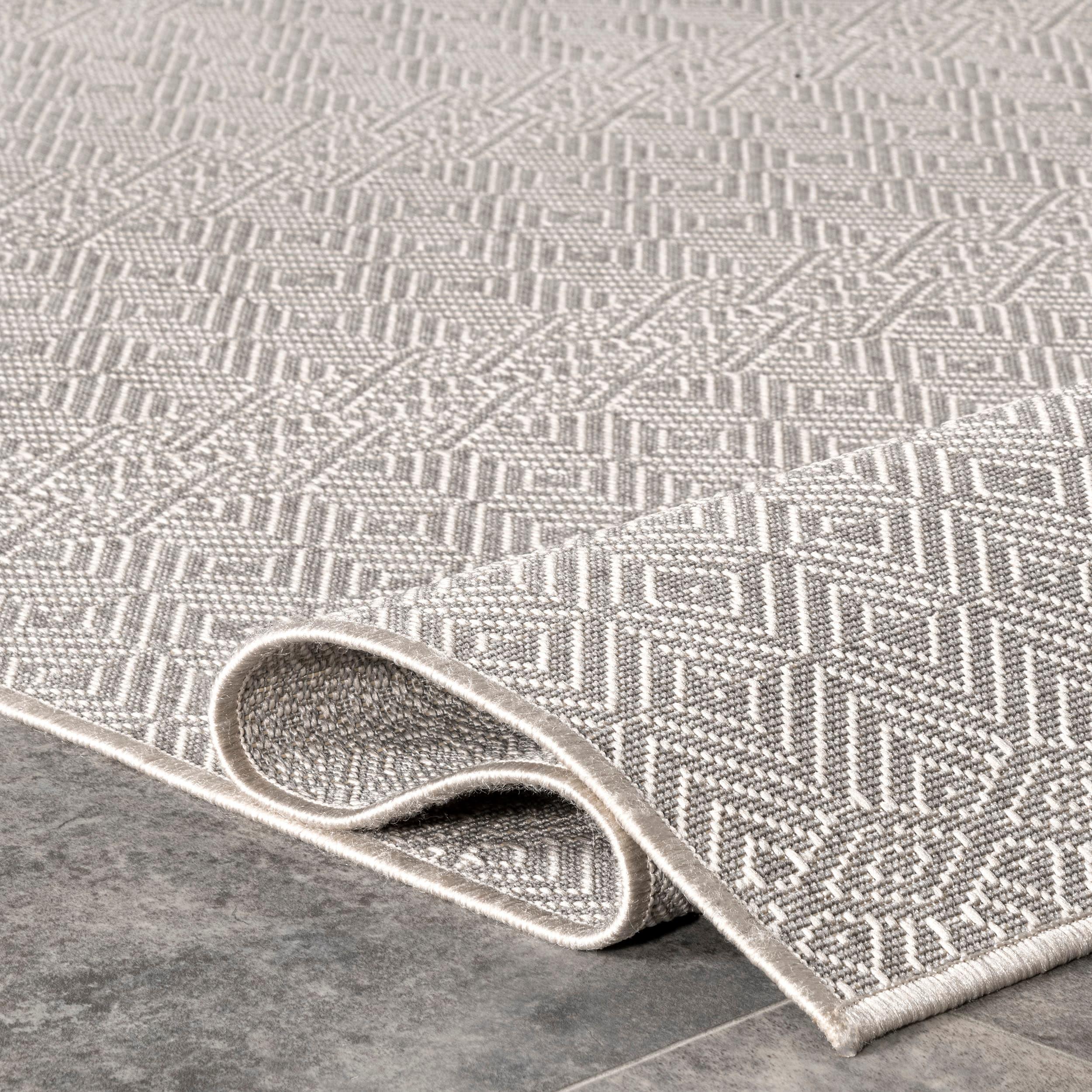 Nuloom Paloma Abstract Geometric Indoor and Outdoor Area Rug, Gray, 4'x6'