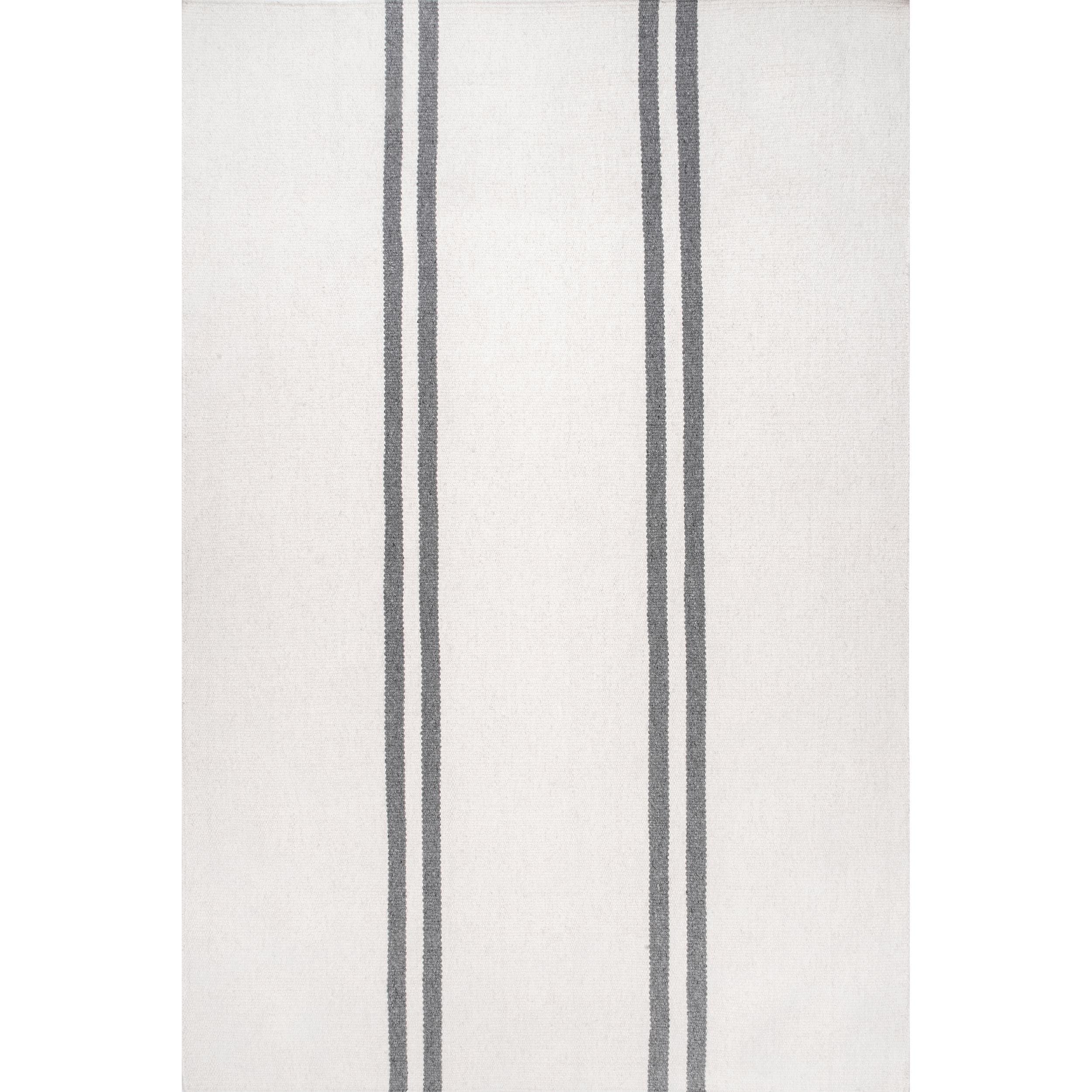 Nuloom Elowen Double Striped Wool Area Rug, Runner 2' x 8', Ivory