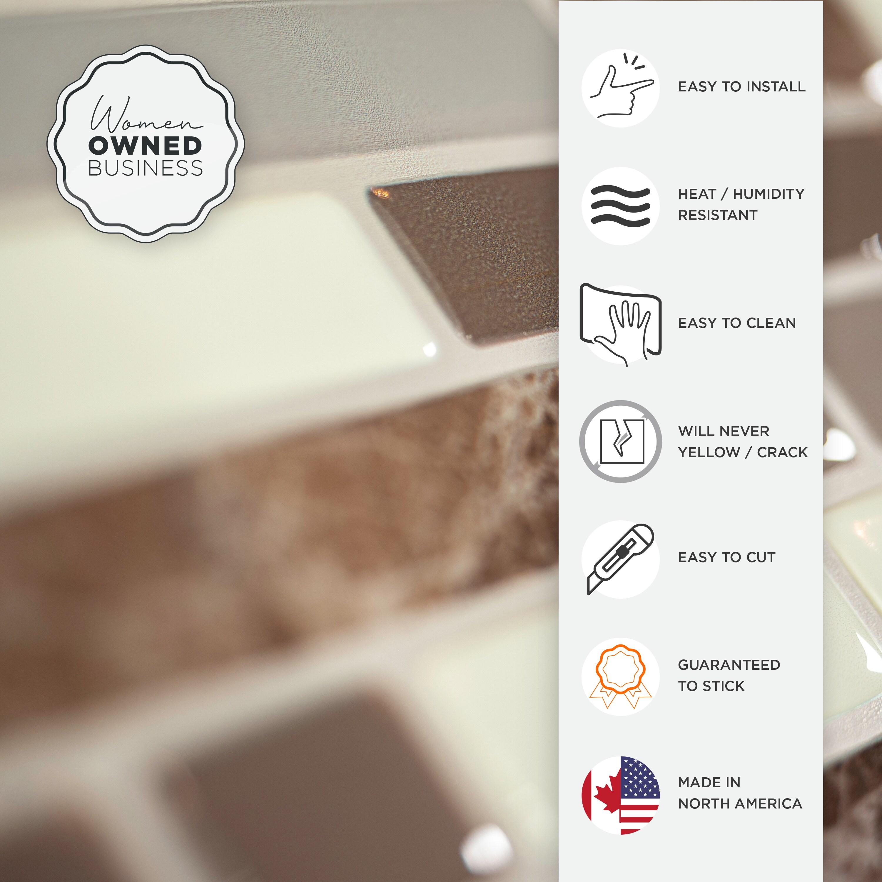 SMART TILES Peel and Stick Backsplash Tiles - 4 sheets of 10in x 10in - 3D Adhesive Peel and Stick Tile Backsplash for Kitchen, Bathroom, Wall Tiles