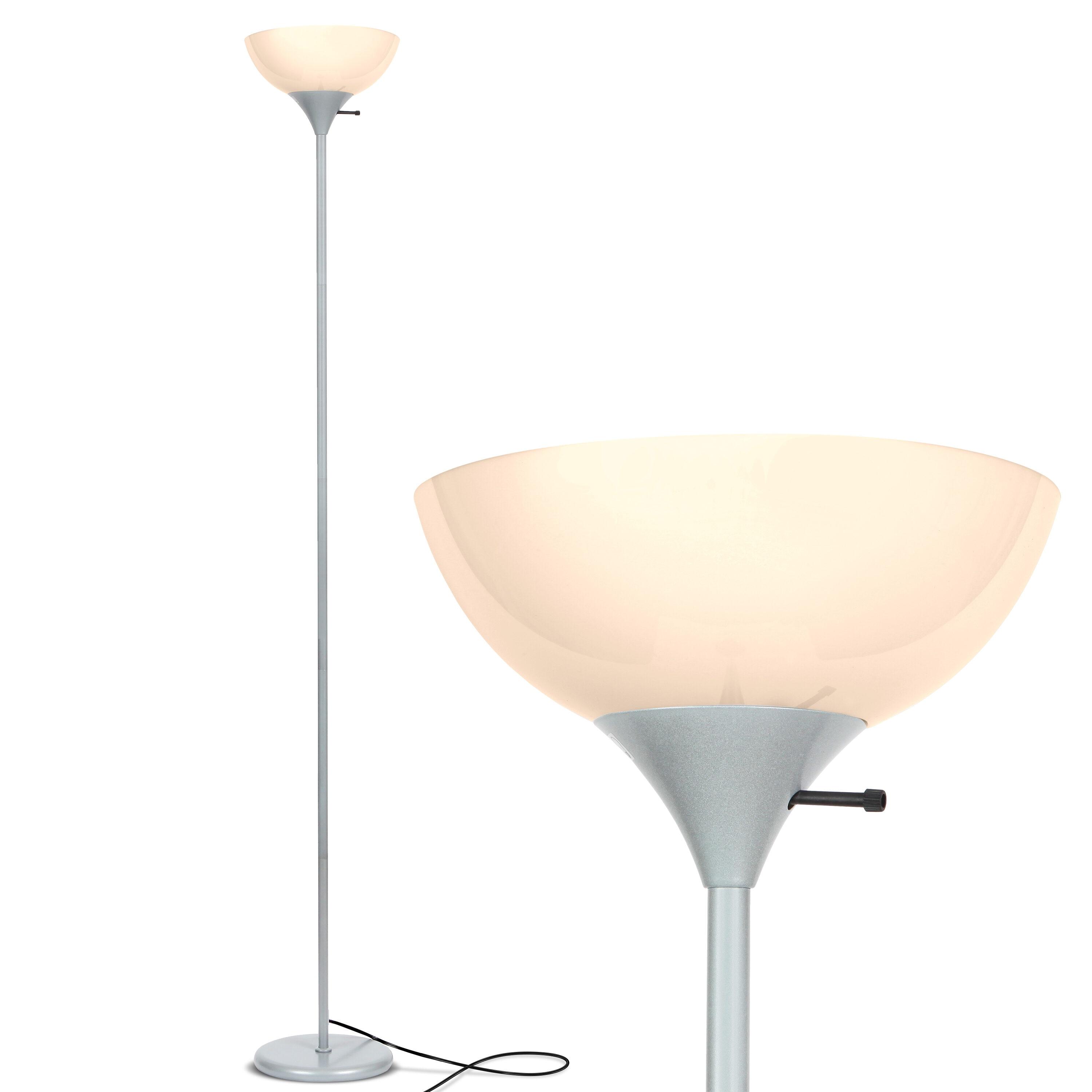 Sky Dome 72 in. Industrial 3-Way Dimming LED Floor Lamp with Plastic Bowl Shade
