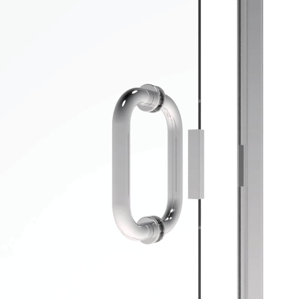 Infinity 33'' - 34'' W x 65.56'' H Semi-Frameless Shower Door with Clear Glass