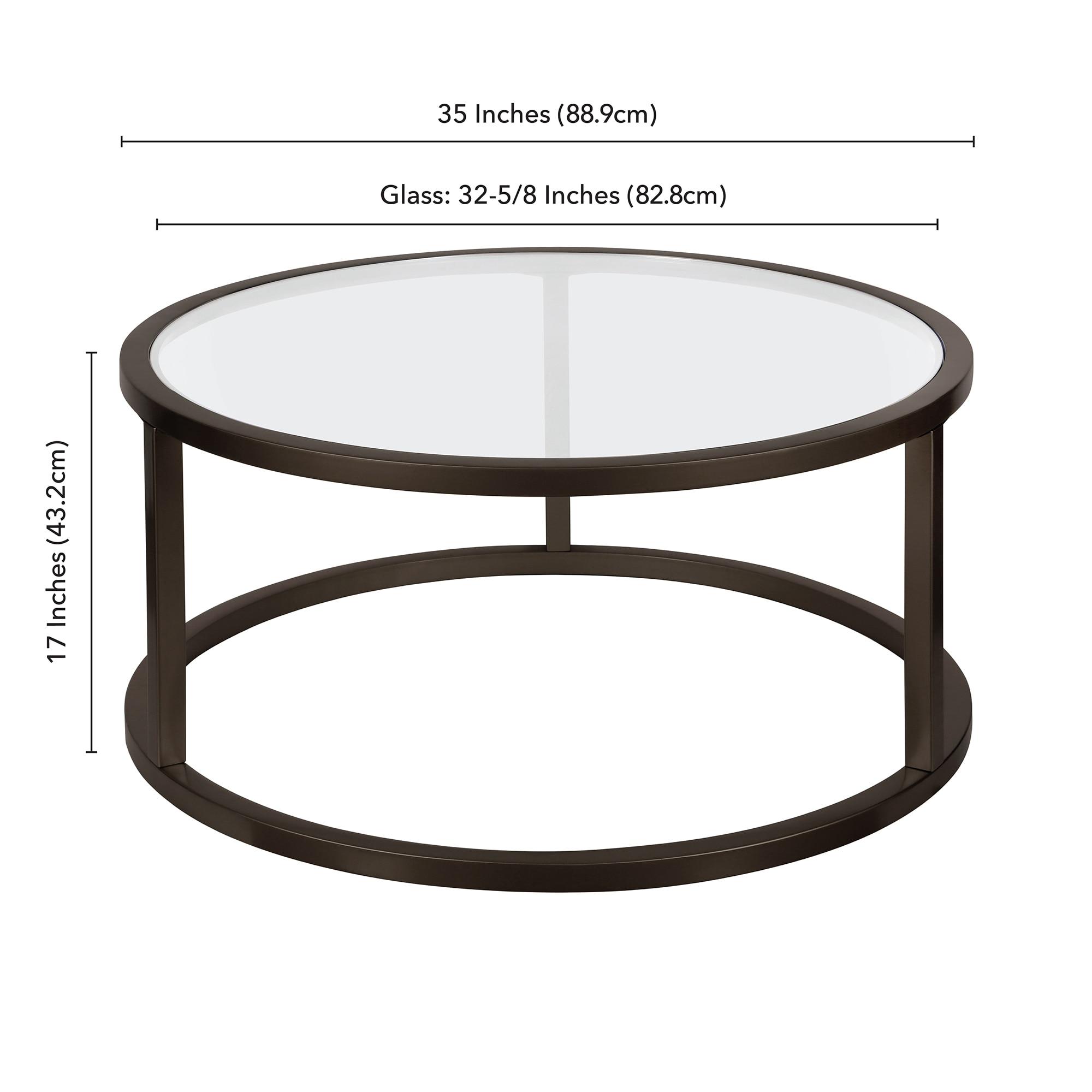 Evelyn&Zoe Parker 35" Wide Round Coffee Table, Blackened Bronze