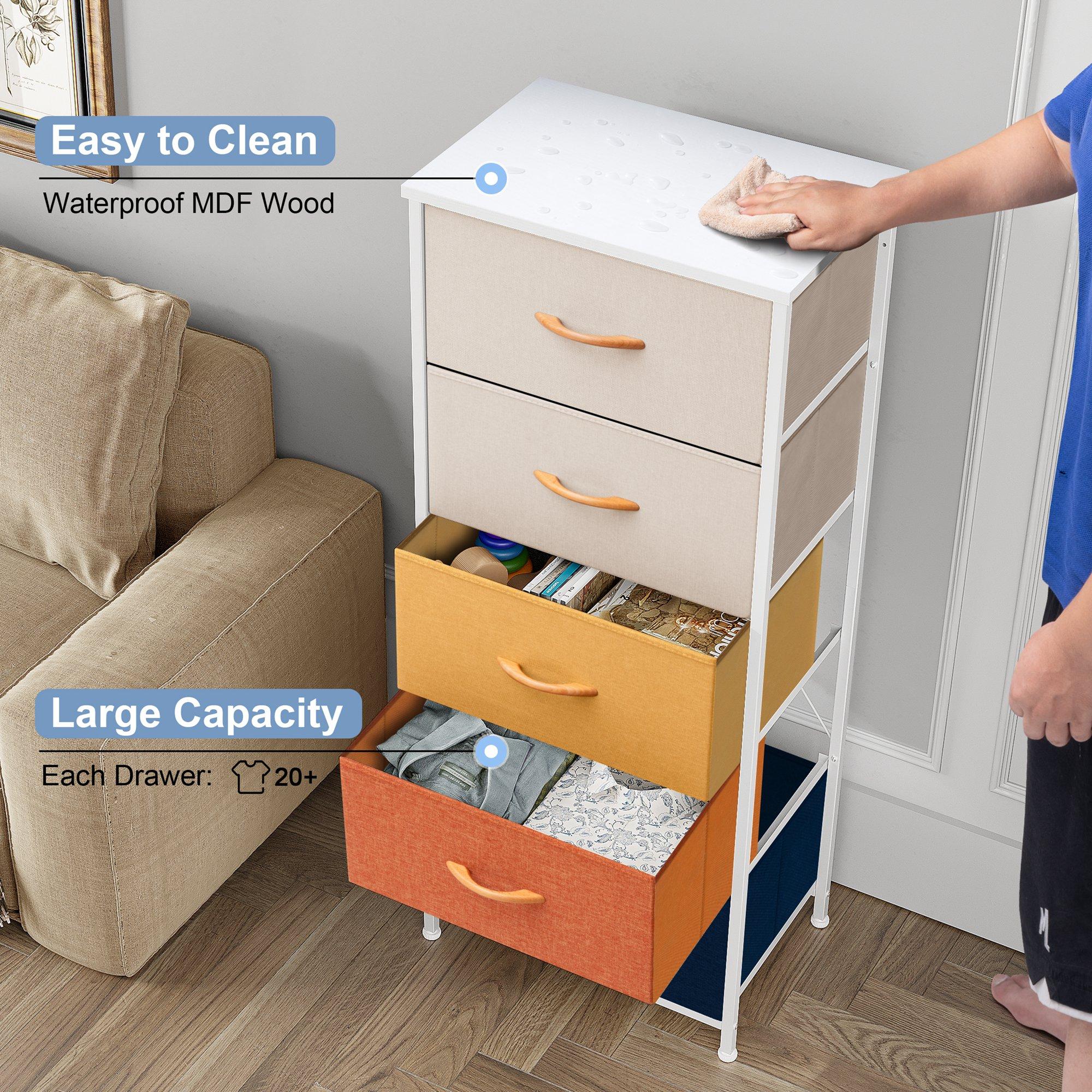 Crestlive Products 6 Drawers Vertical Dresser for Bedroom Storage Tower with Wood Top White