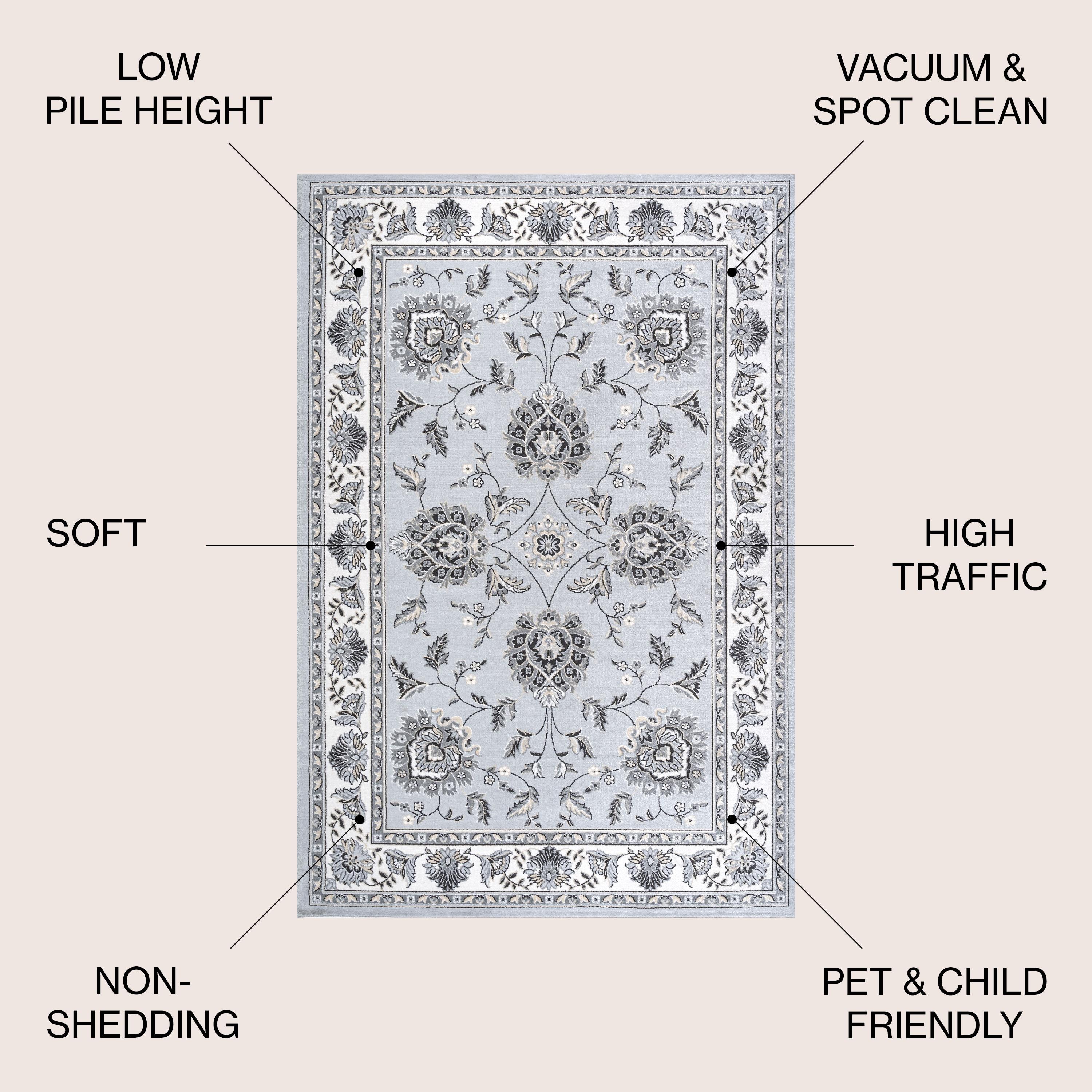 8'x 10' Cherie French Cottage Area Rug, Light Gray/Cream - JONATHAN Y