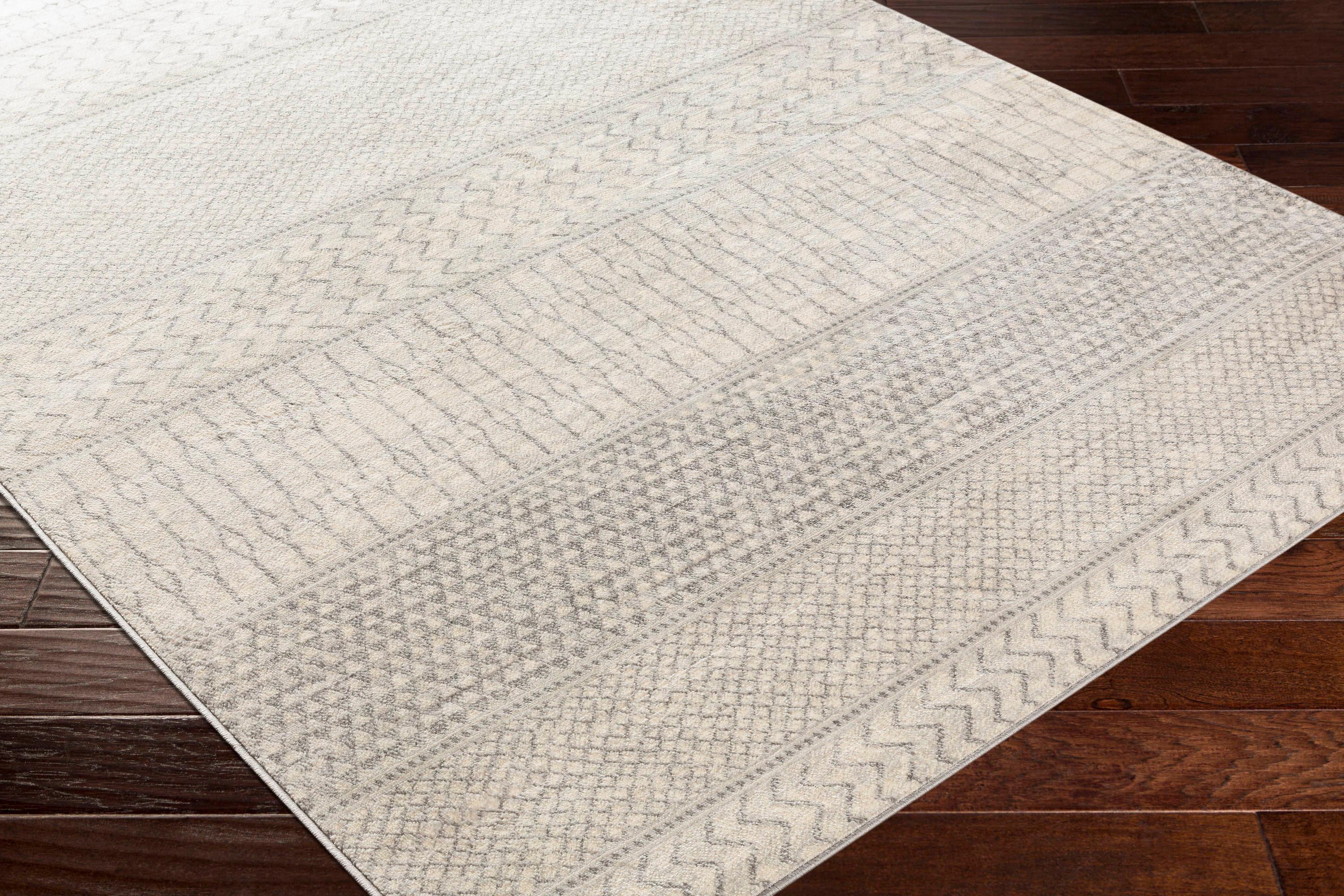 Surya  Monaco Area Rug - Silver Gray - Medium Gray & Cream