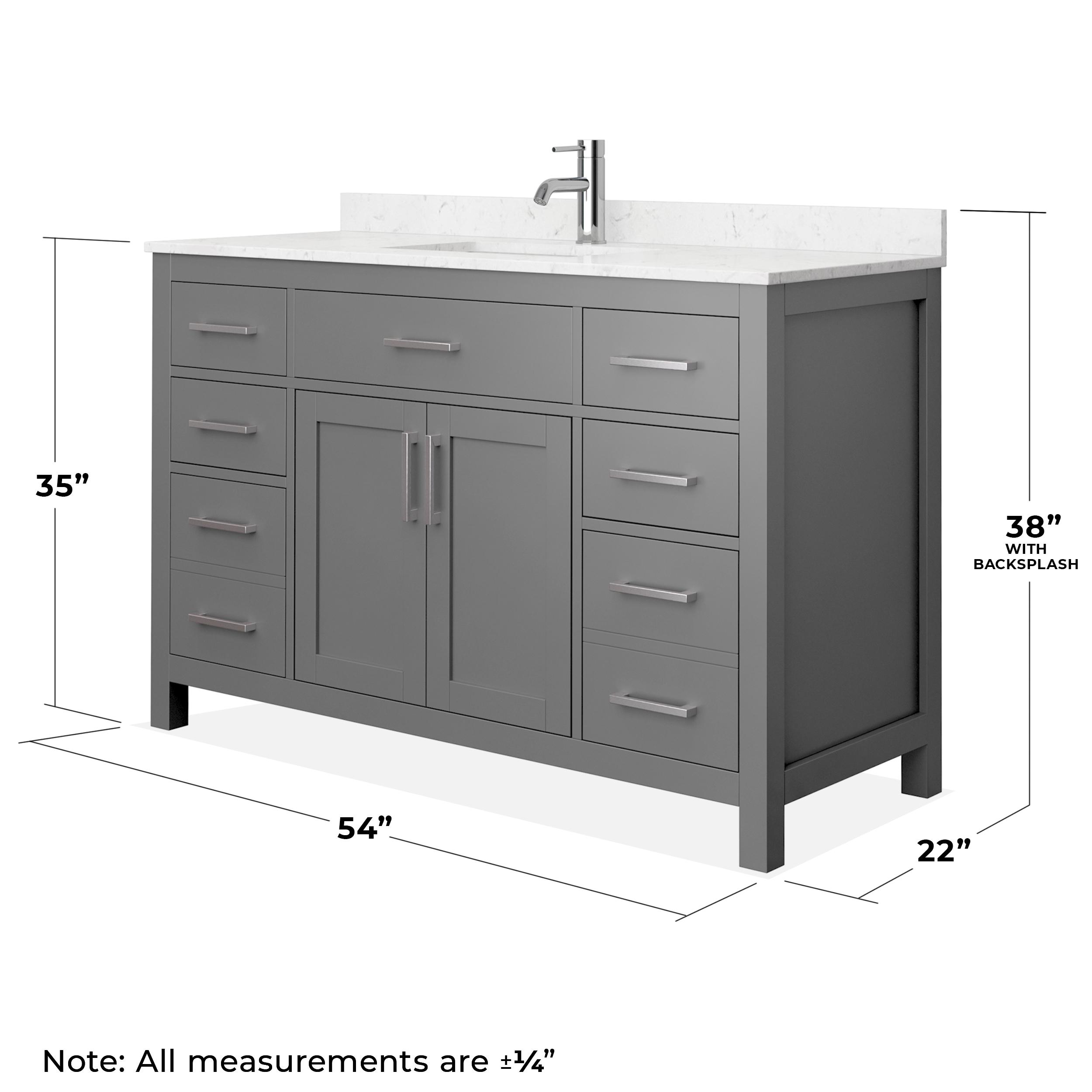 Beckett 54" Freestanding Single Bathroom Vanity with Cultured Marble Top