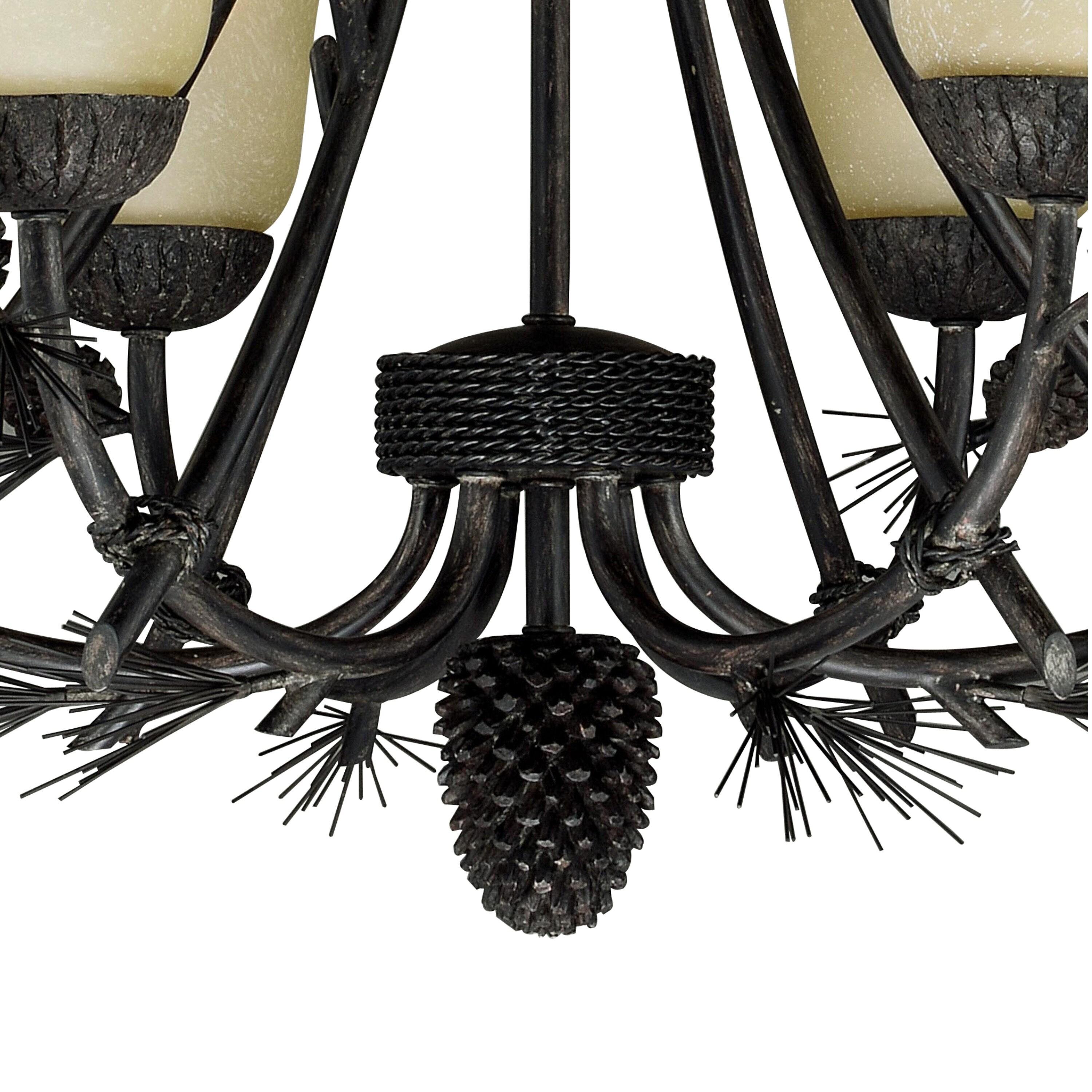Vaxcel Sierra 6 - Light Chandelier in  Black Walnut