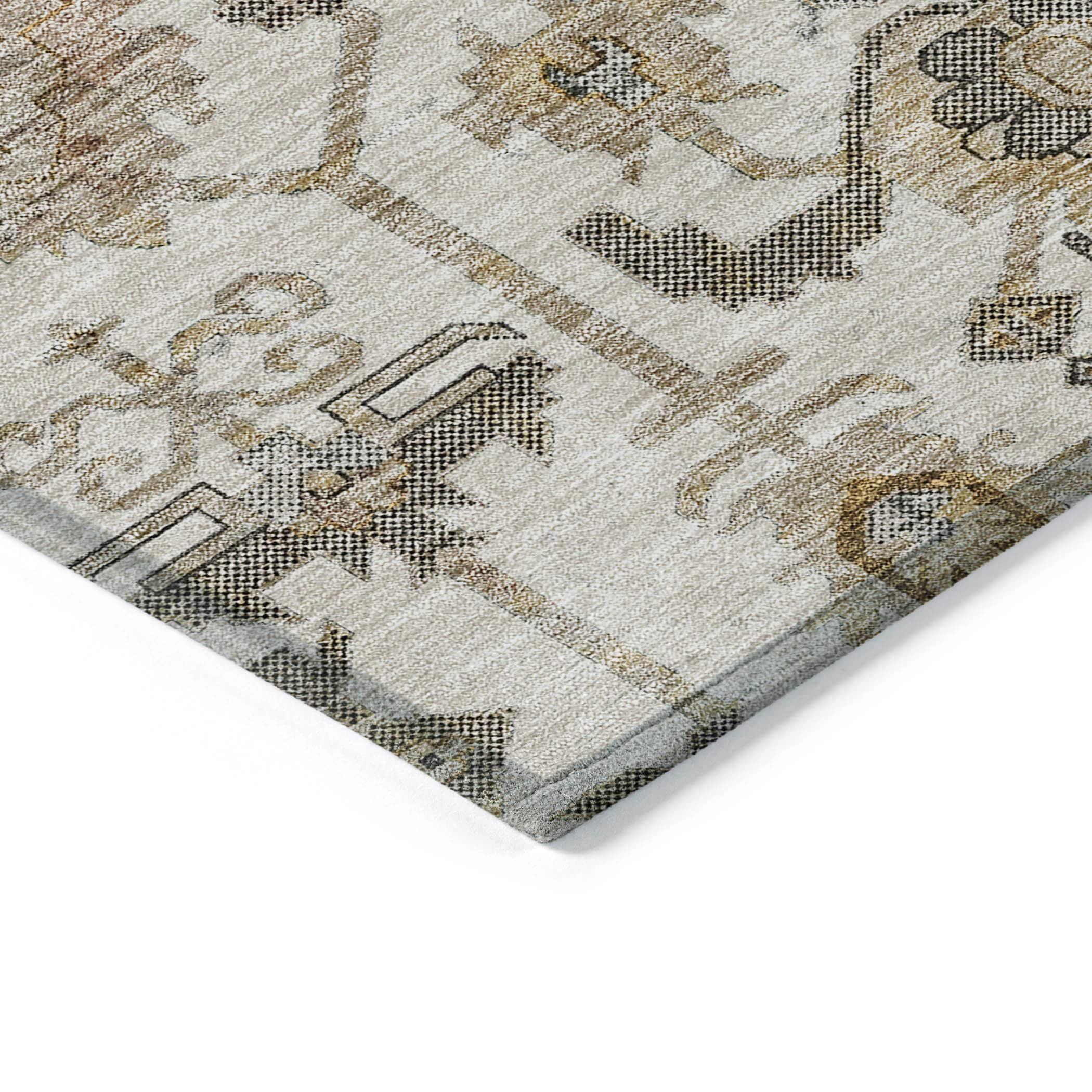 Addison Rugs Chantille Indoor/Outdoor Traditional Oriental Ivory Washable Rectangle Rug, 1'8" x 2'6"