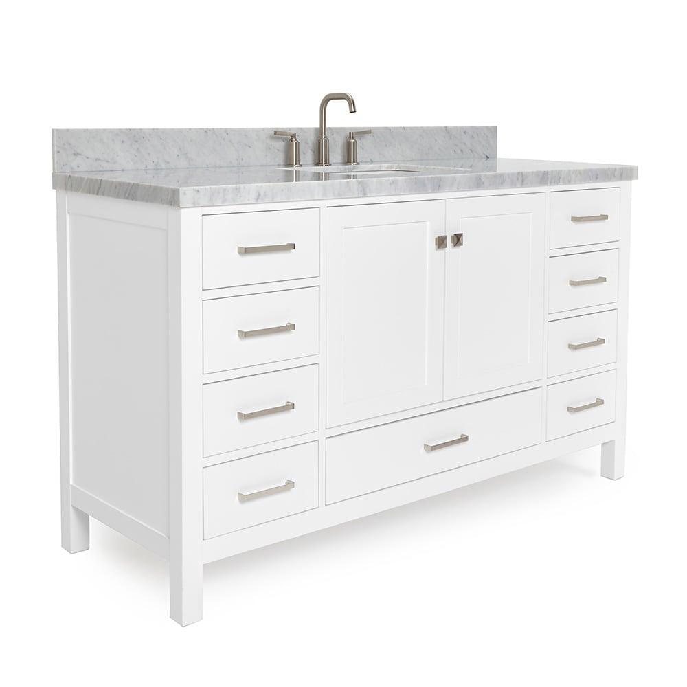 Ariel A061scwrvo Cambridge 61" Free Standing Single Basin Vanity Set - White