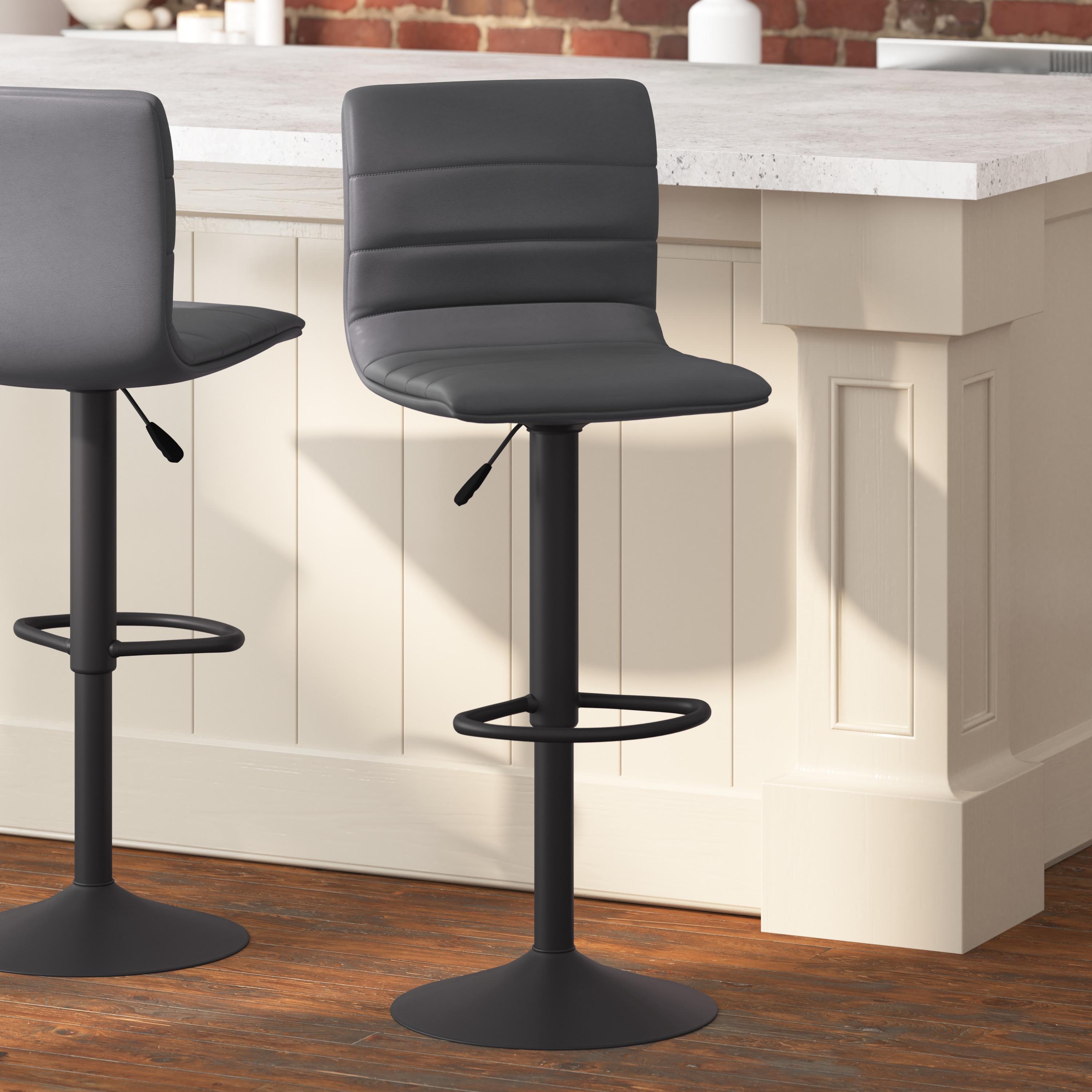 Taylor & Logan Rochester Swivel Upholstered Adjustable Height Counter Stool with Metal Frame