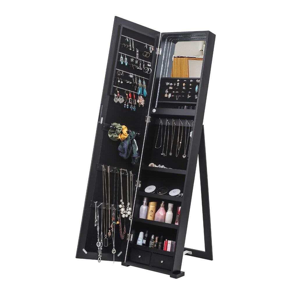 NIERBO Lockable Jewelry Organizer Mirror - Stylish Storage Solution For Women