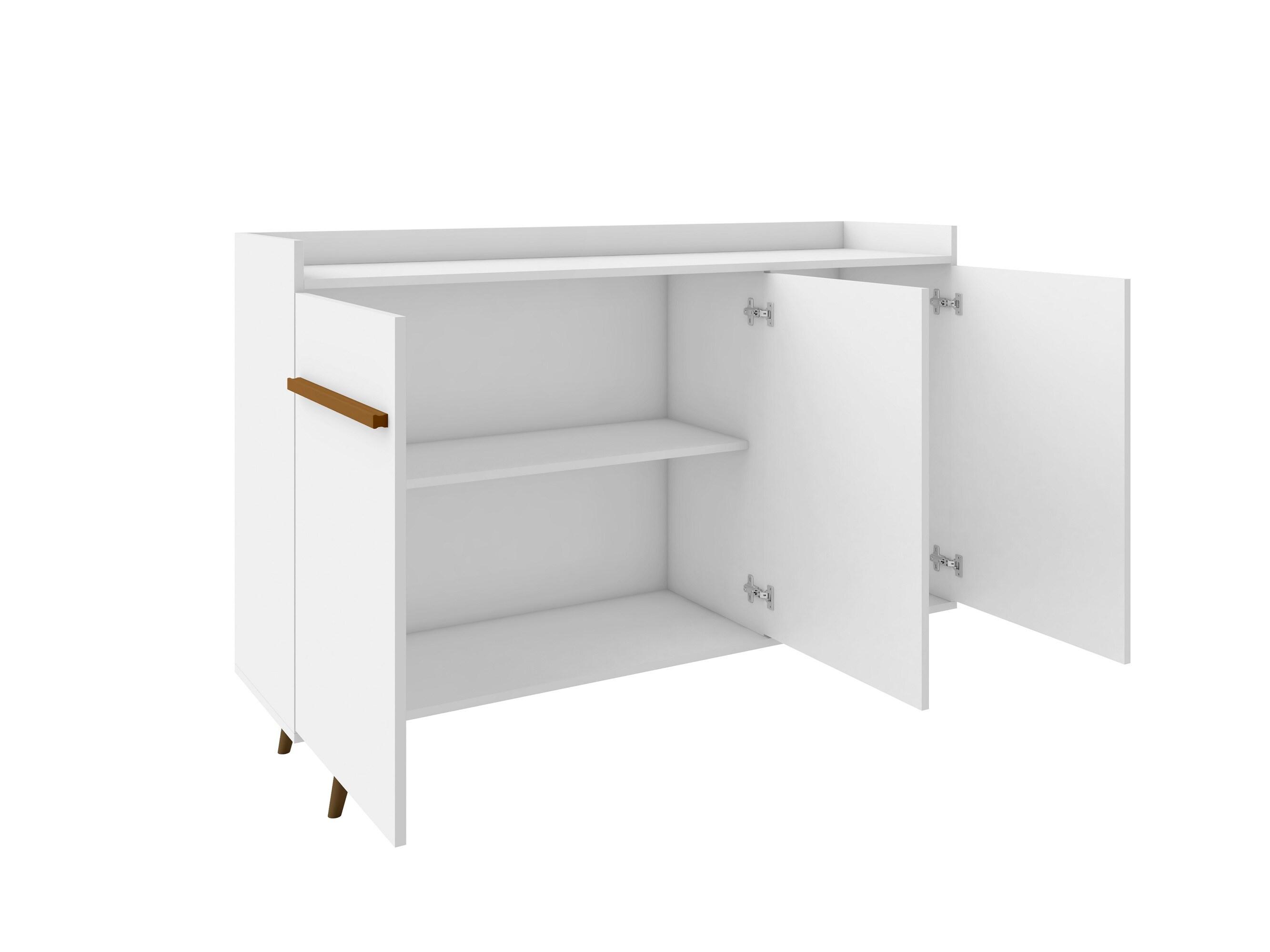 53.54" Bradley Buffet Stand White - Manhattan Comfort: Mid-Century Modern Storage Console