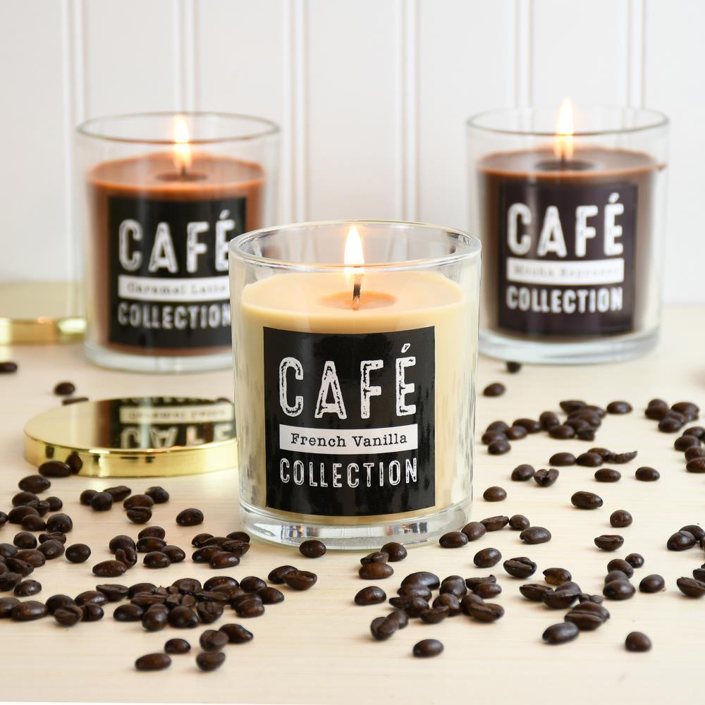 LumaBase Scented Coffee Collection Wax Candles - Set of 3 | Aromatic Home Fragrance