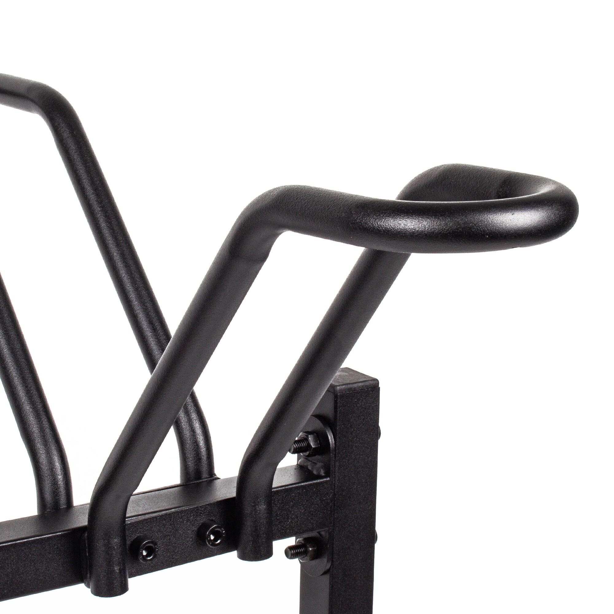 Adjustable Black Steel 3-Bike Freestanding Storage Rack