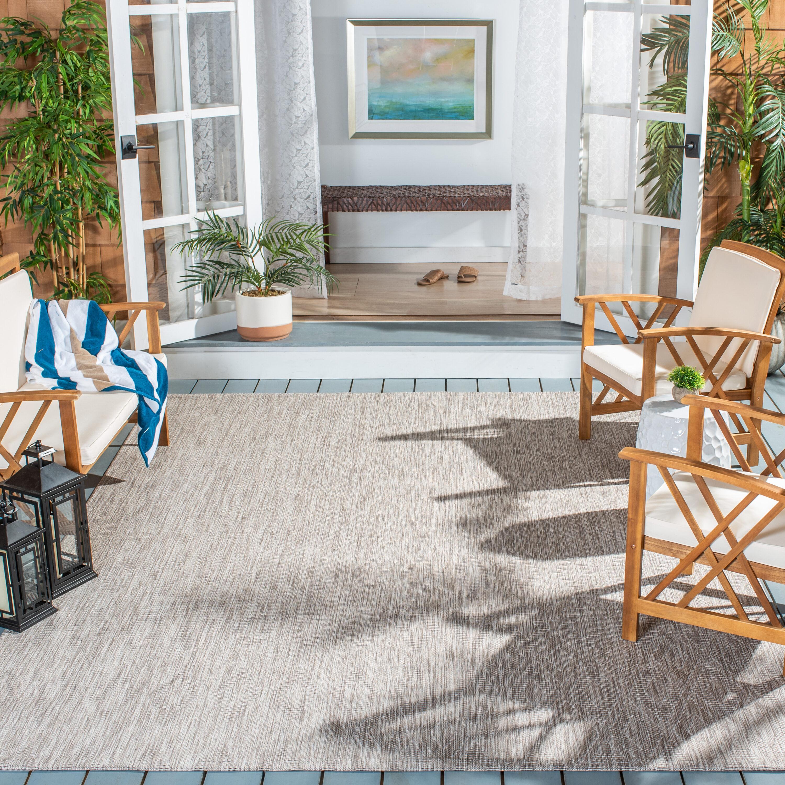 Courtyard CY8522 Power Loomed Indoor and Outdoor Accent Rug - Beige/Beige - 2'7"x5' - Safavieh