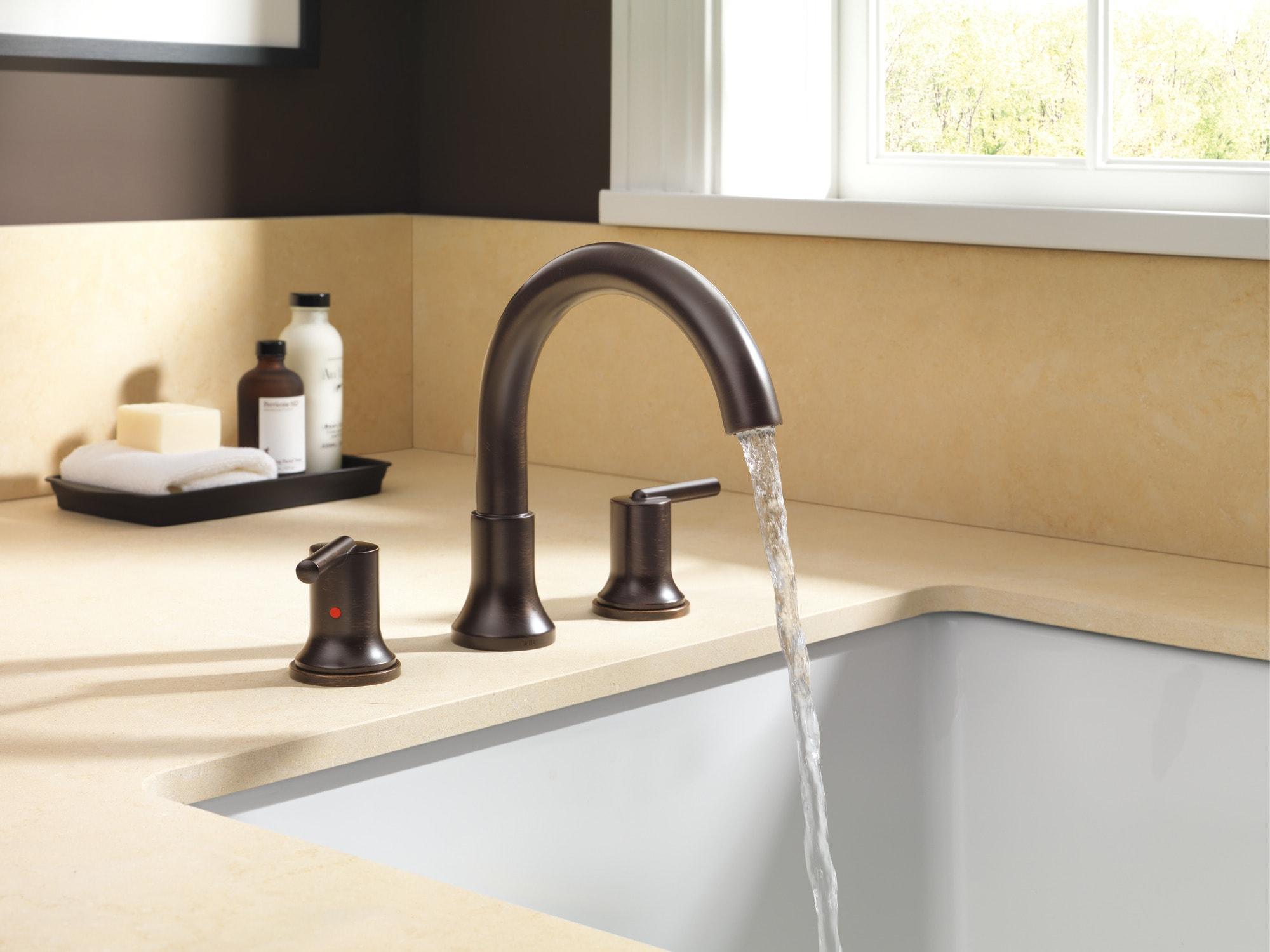 Trinsic Double Handle Deck Mounted Roman Tub Faucet