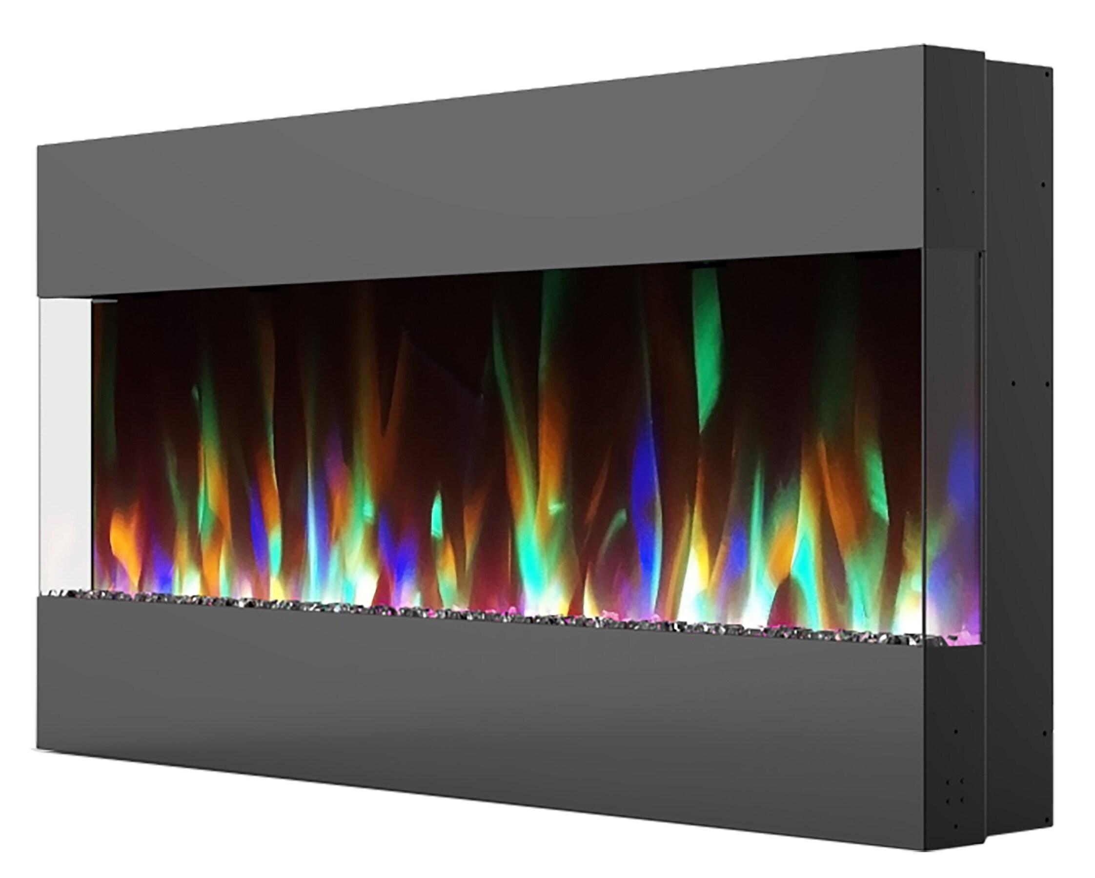 Cambridge Cambridge Recessed Wall Mounted Electric Fireplace with Crystal Rock Display