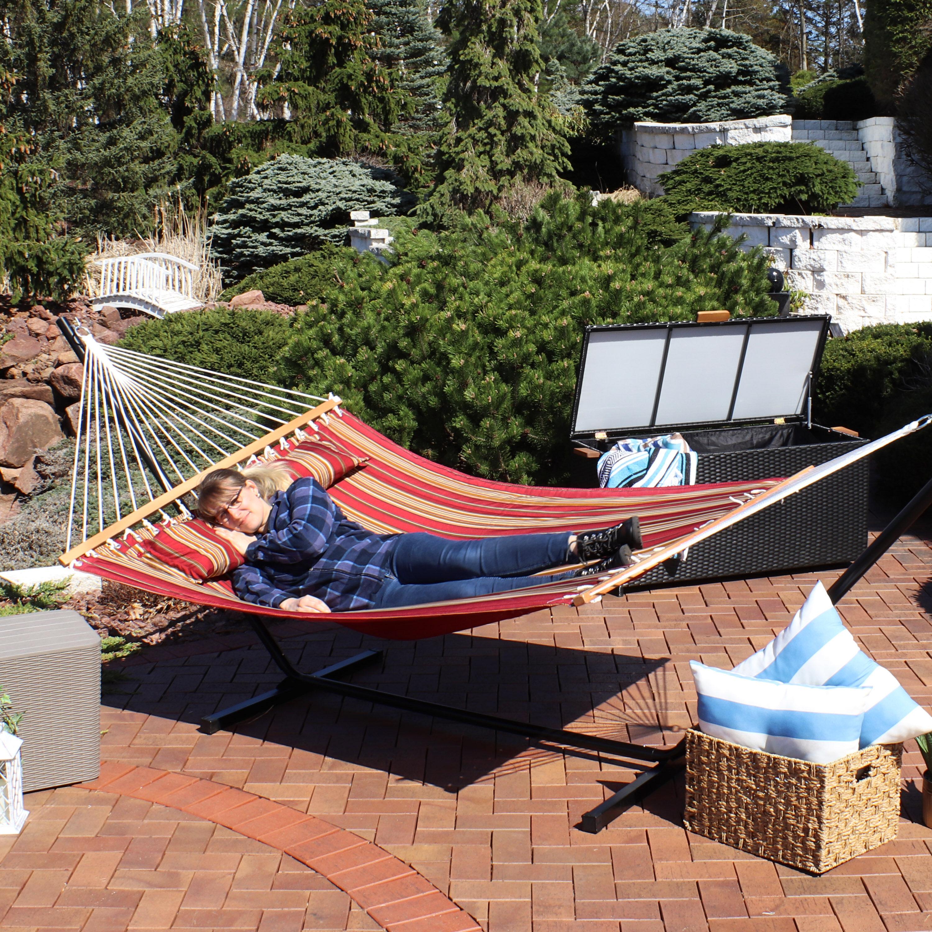 2-Person Quilted Polyester Spreader Bar Hammock