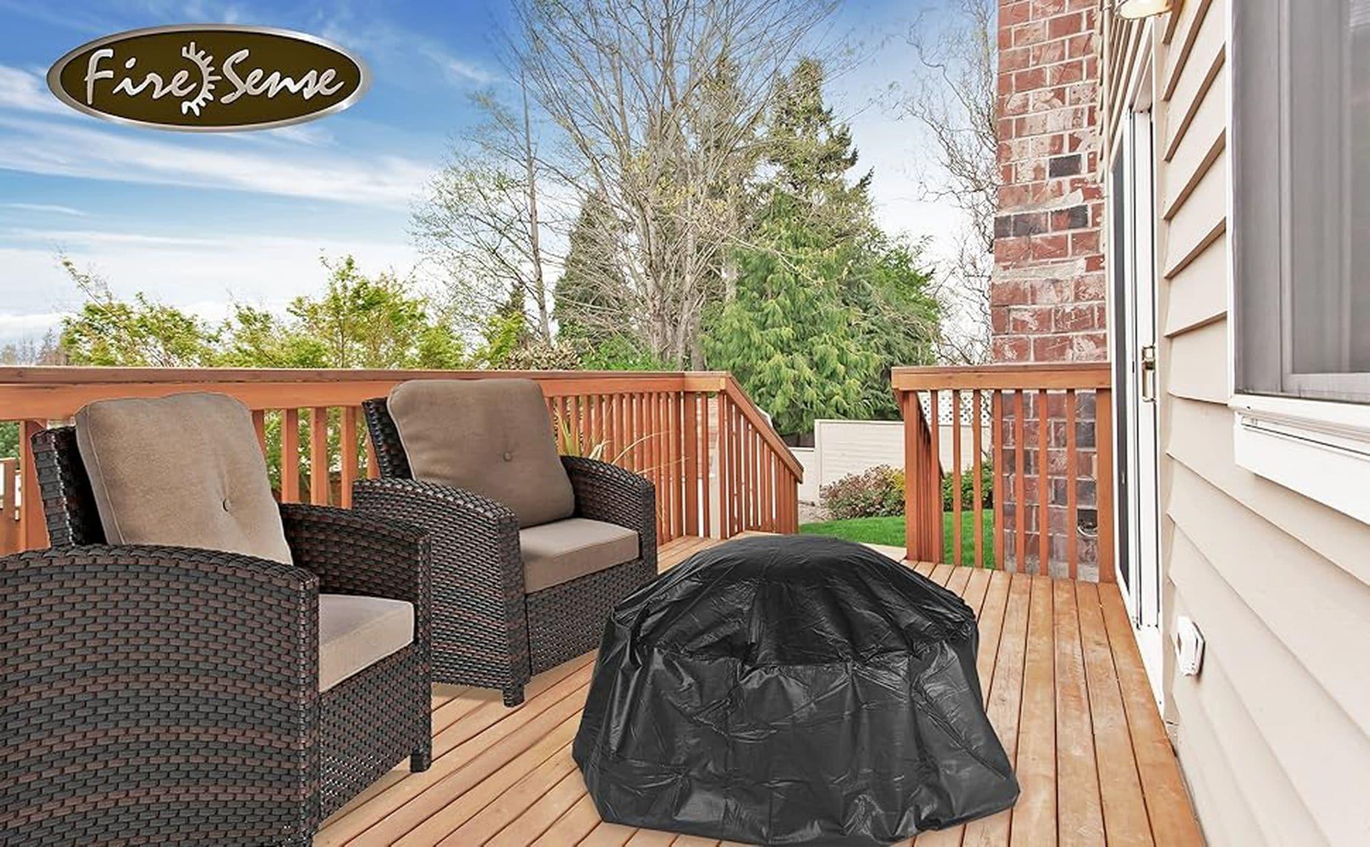 Large Outdoor Round Fire Pit Vinyl Cover