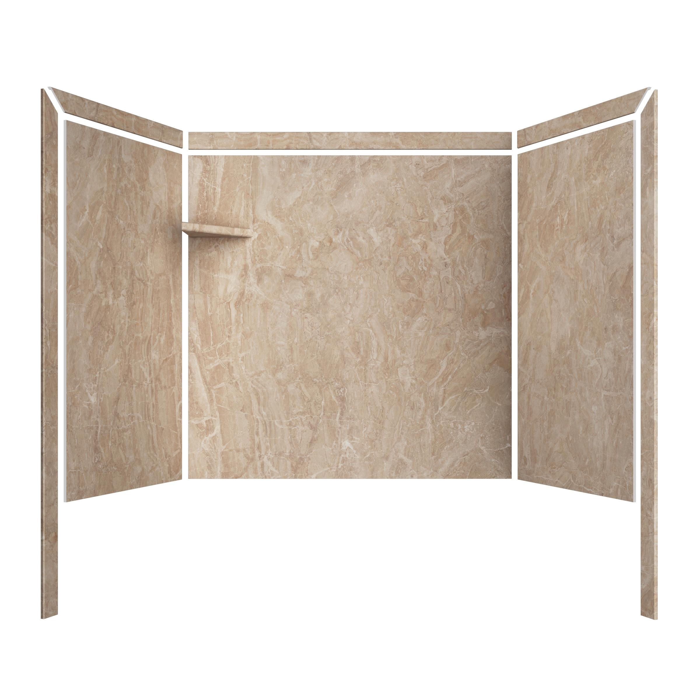 FlexStone Elite 60"W x 32"D x 60"H Alcove Bathtub Surround