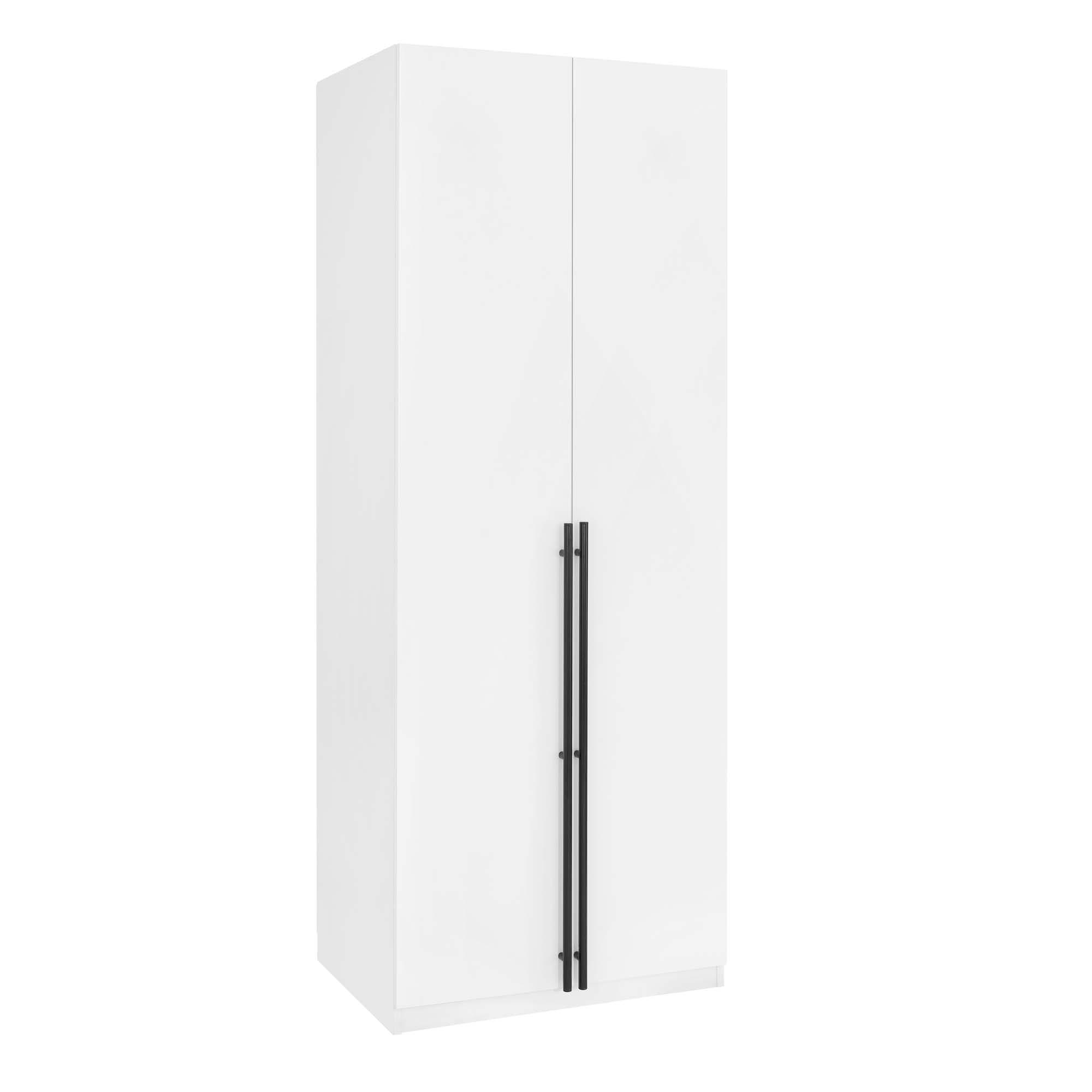 Manhattan Comfort 2pc Lee 4 Door and 8 Shelf Module Wardrobe White: Modern Storage, MDF, Metal Hardware