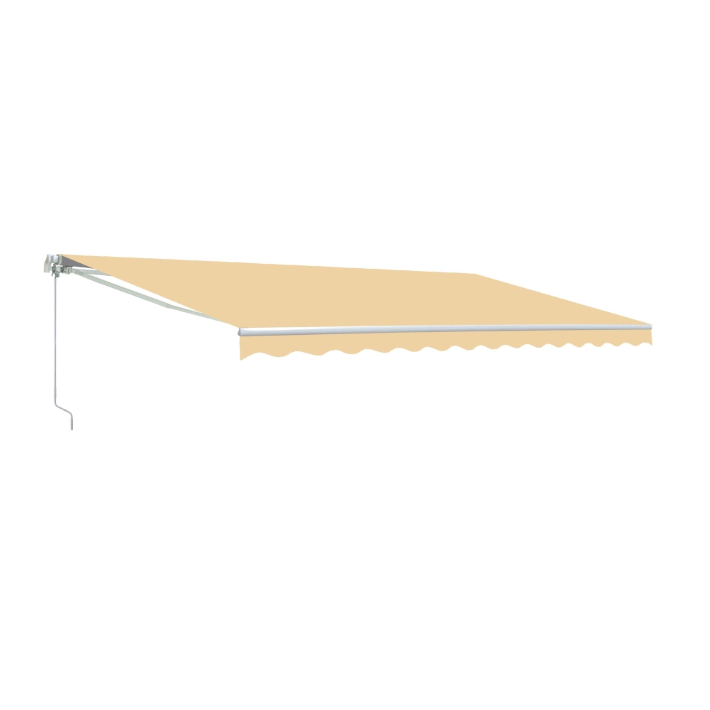 Motorized Retractable White Frame Patio Awning