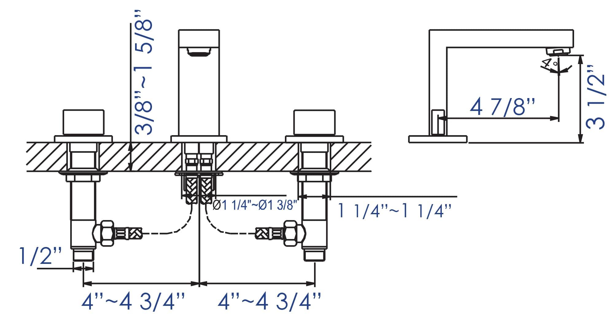 Widespread 2-handle Bathroom Faucet