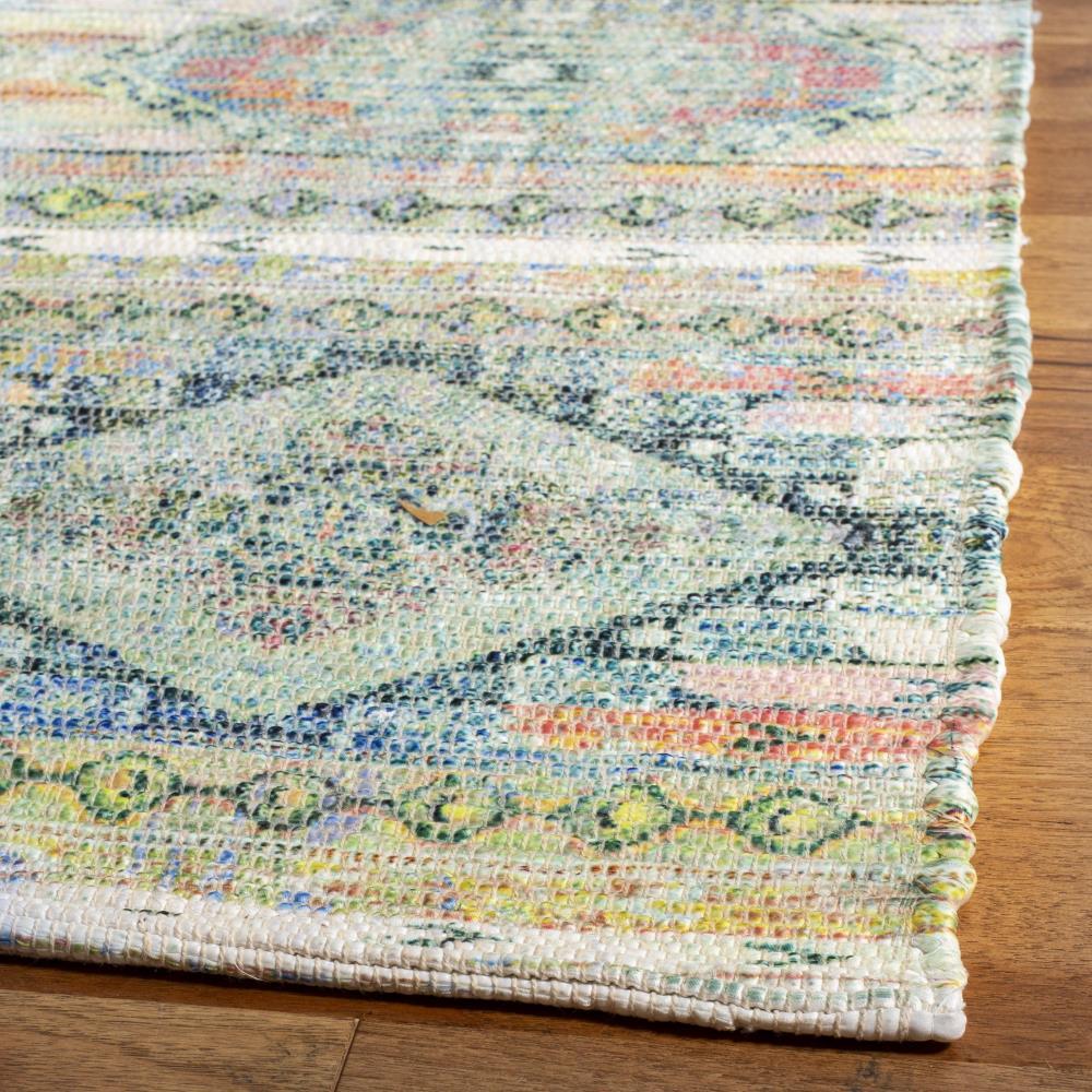 Saffron SFN567 Hand Loomed Indoor Area Rug - Cream/Blue - 5'x8' - Safavieh
