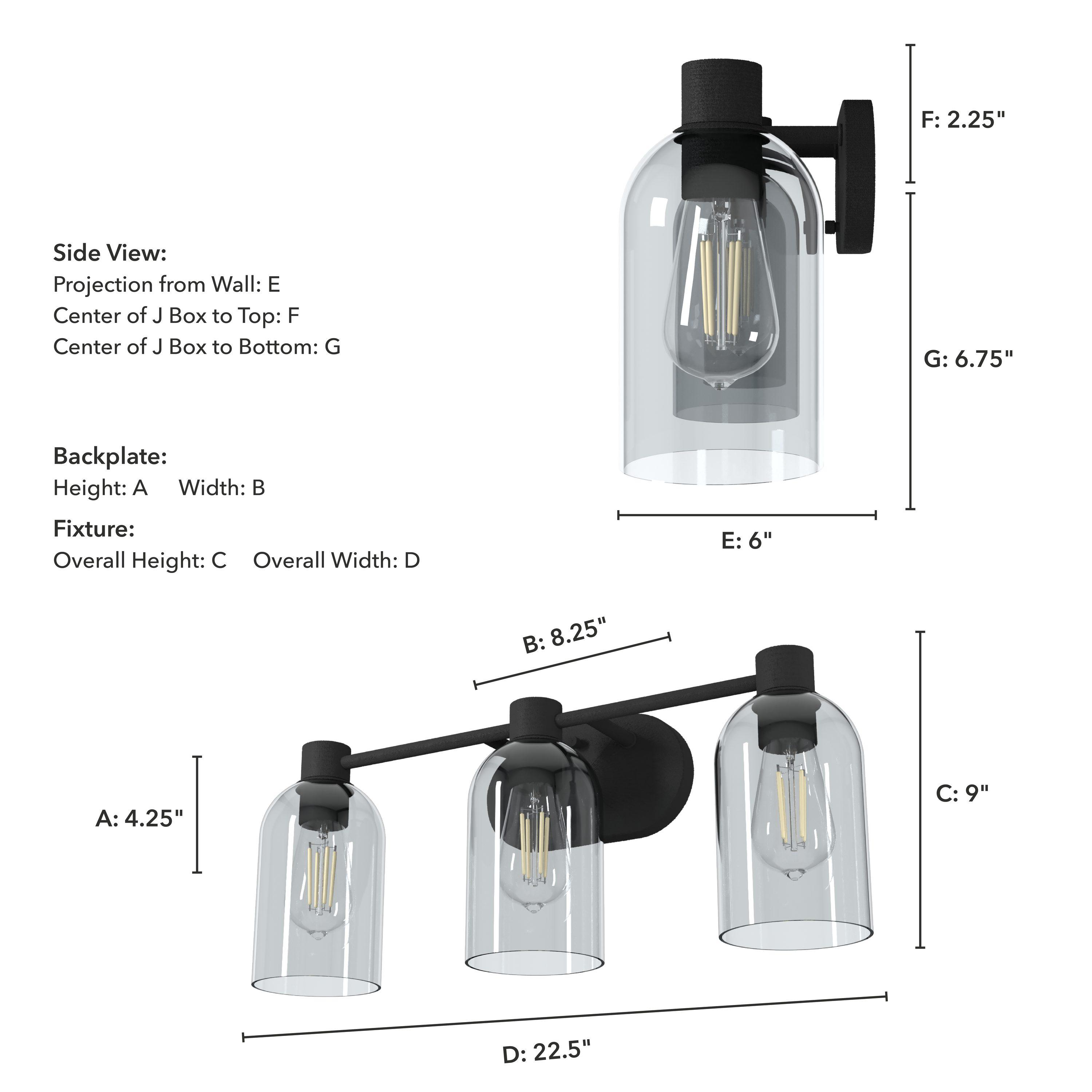 Hunter Lochemeade 3 Light Vanity Wall Light Fixture