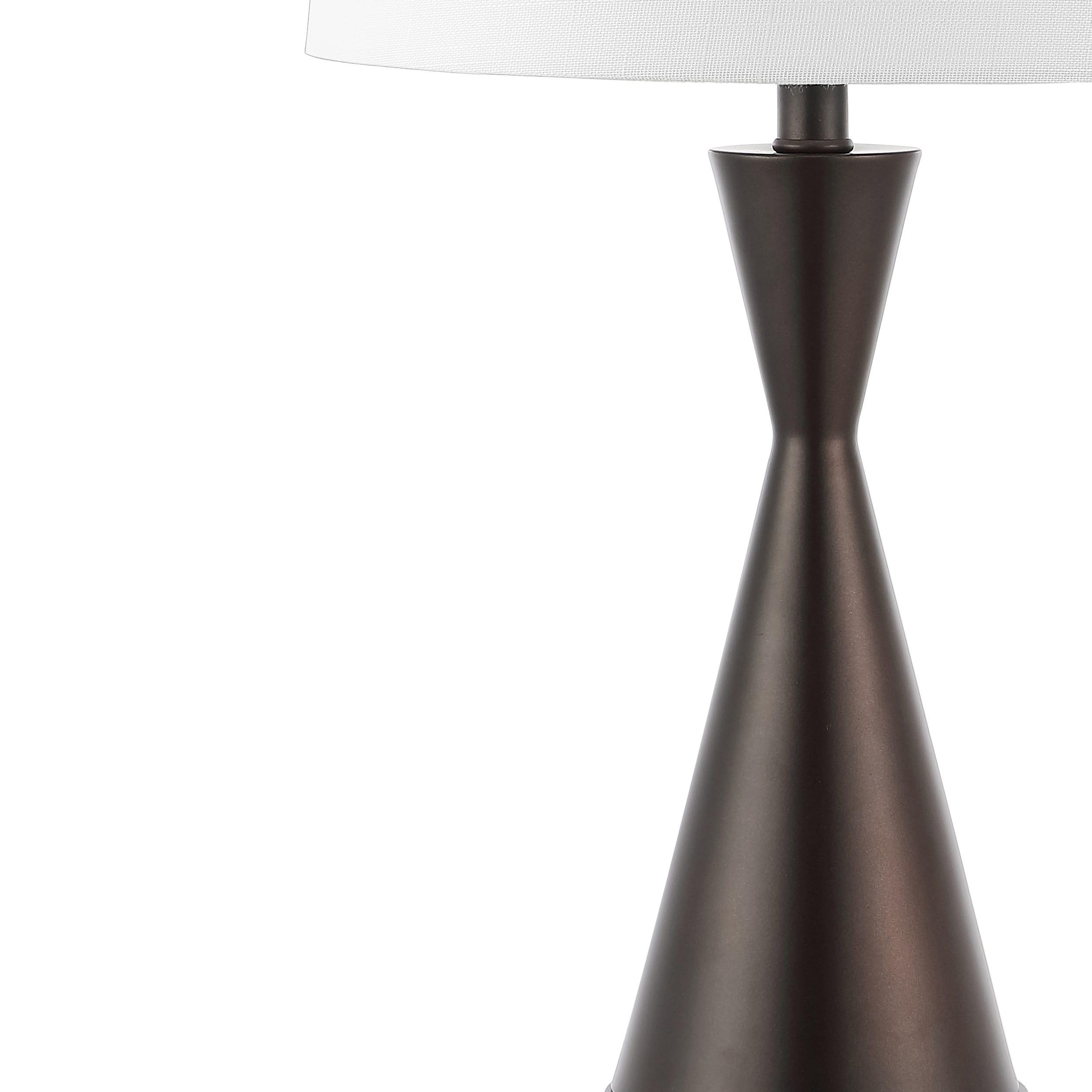 JONATHAN Y Colton 26" French Country Farmhouse Iron LED Table Lamp with USB Charging Port, Oil Rubbed Bronze (Set of 2)