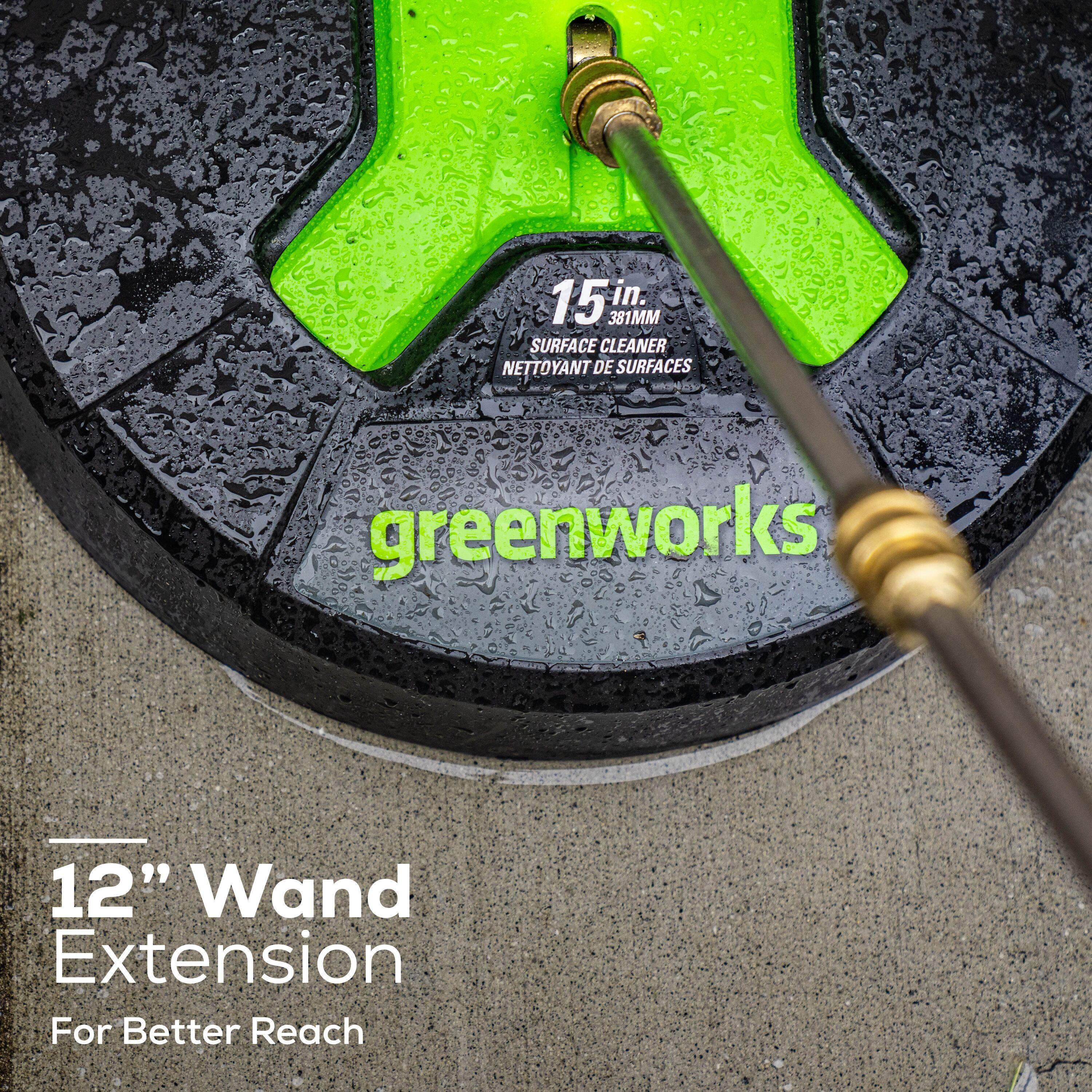 GreenWorks 5210902 15" Extension Included Surface Cleaner, Green