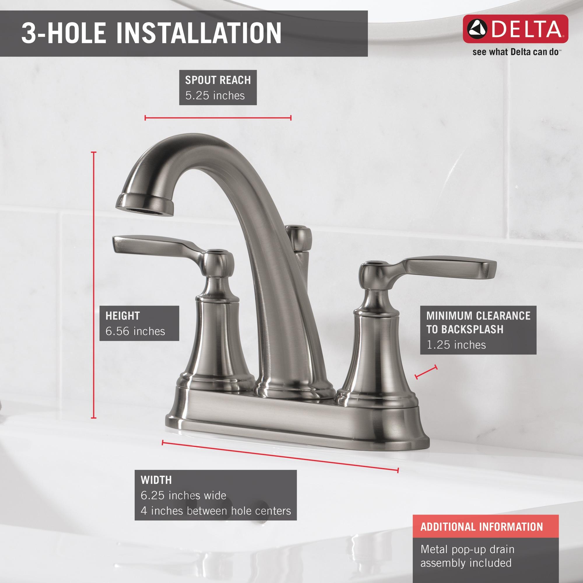Woodhurst Centerset Bathroom Faucet with Drain Assembly