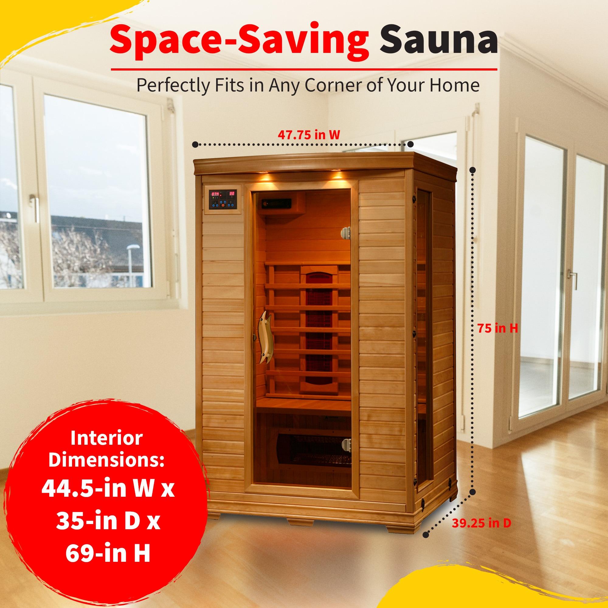 Heatwave 2-Person Hemlock Infrared Sauna with 5 Ceramic Heaters