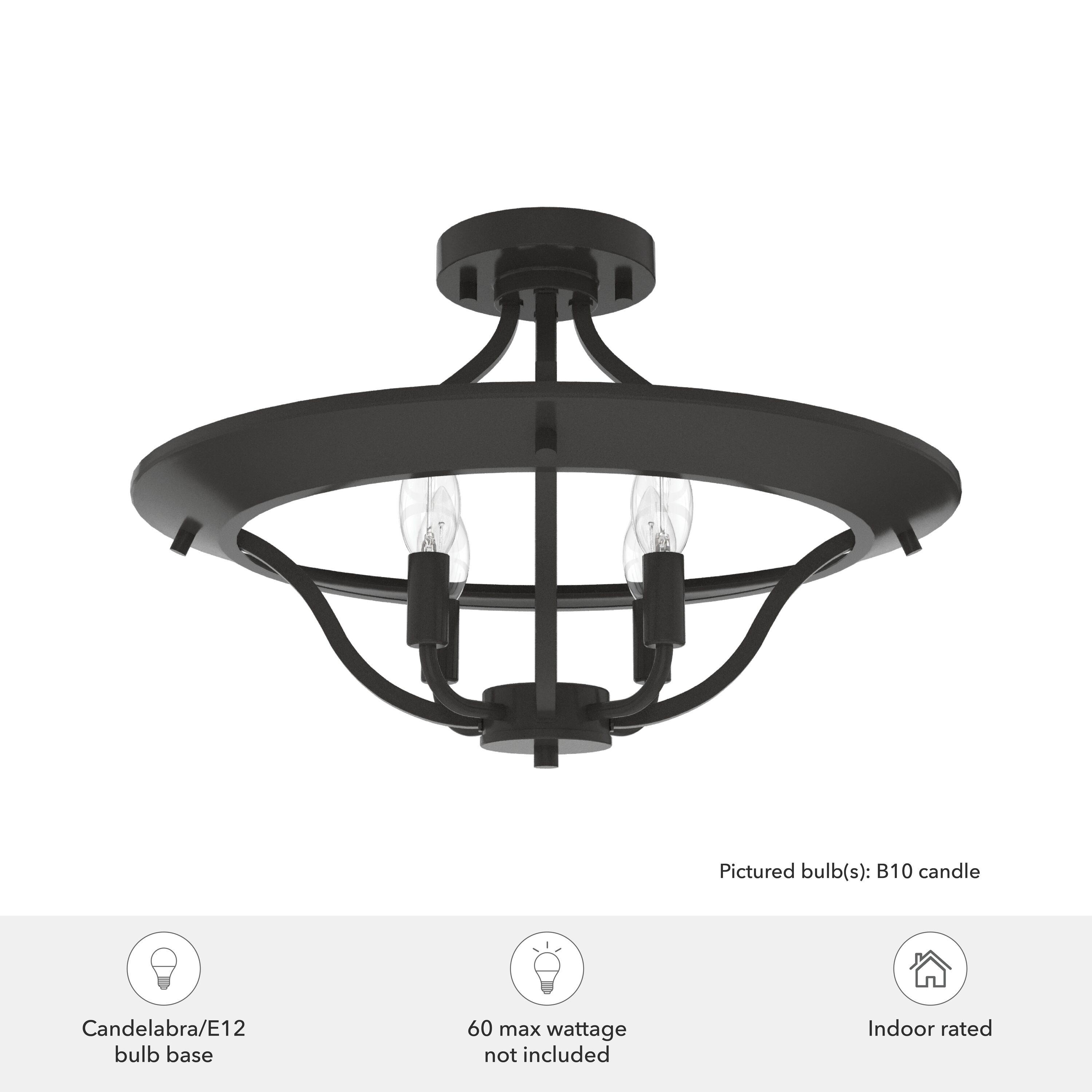 Hunter Fan Perch Point 4 Light Semi Flush Mount