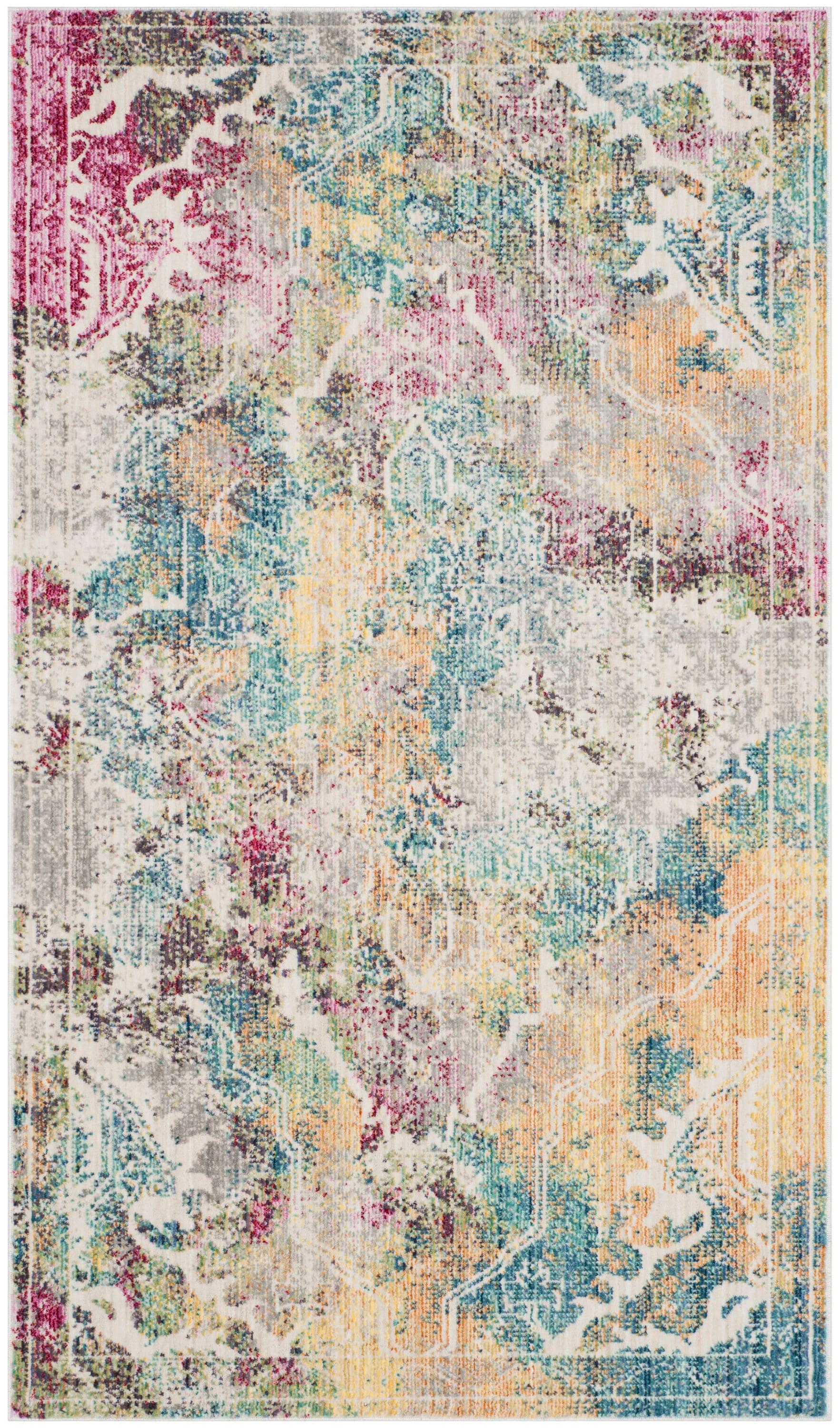 Mystique Multi-Color Abstract Polyester 3' x 5' Area Rug