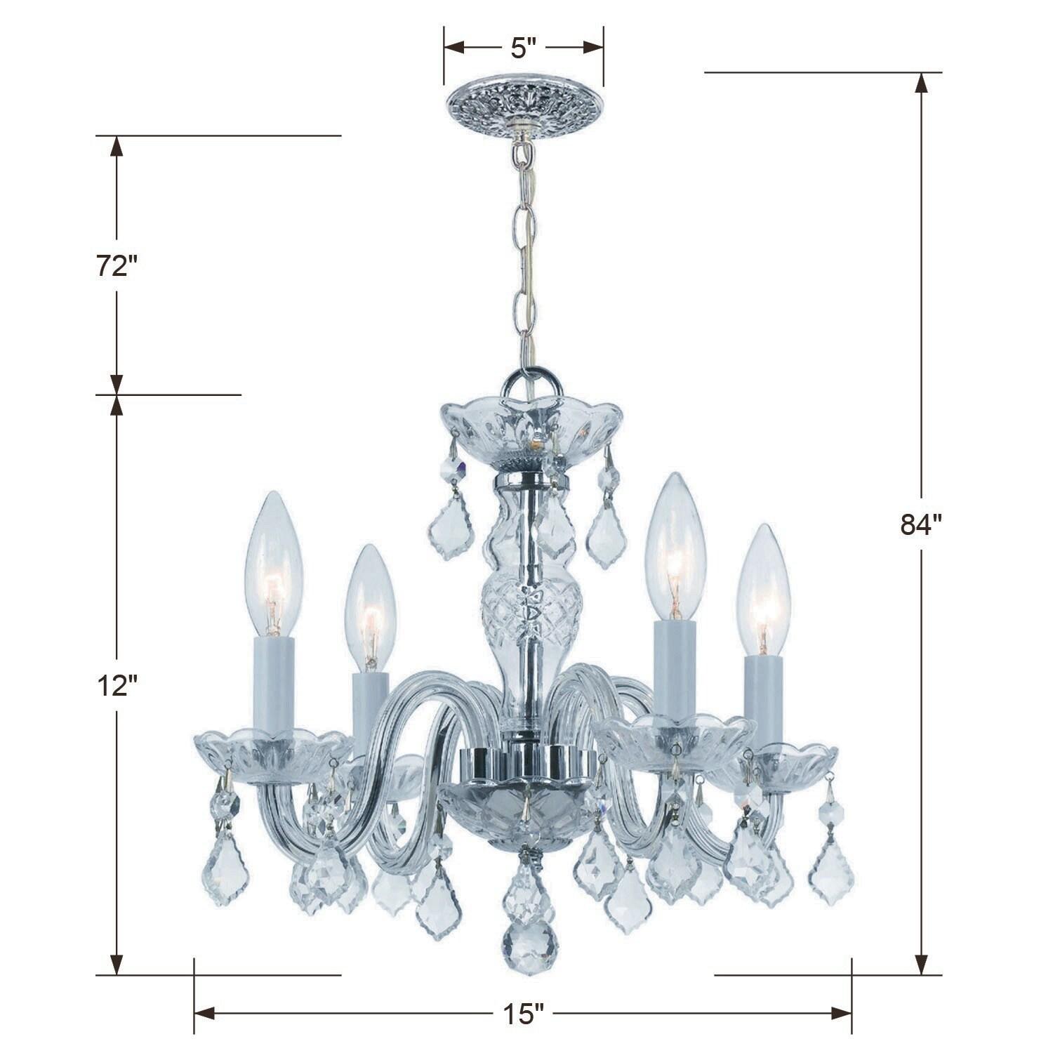 Crystorama Lighting Traditional Crystal 4 - Light Chandelier in  Polished Chrome