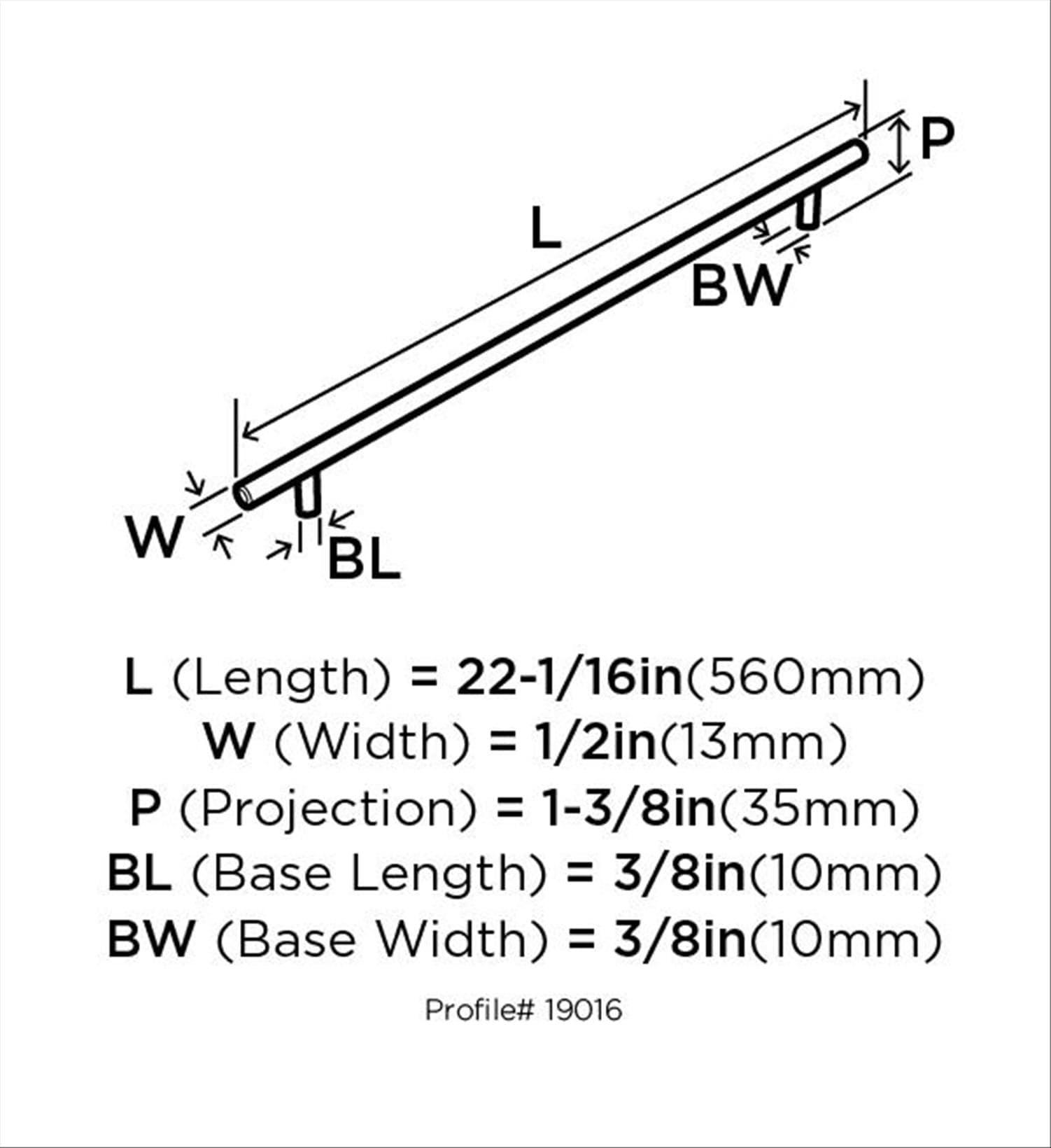 18 7/8" Center to Center Bar Pull