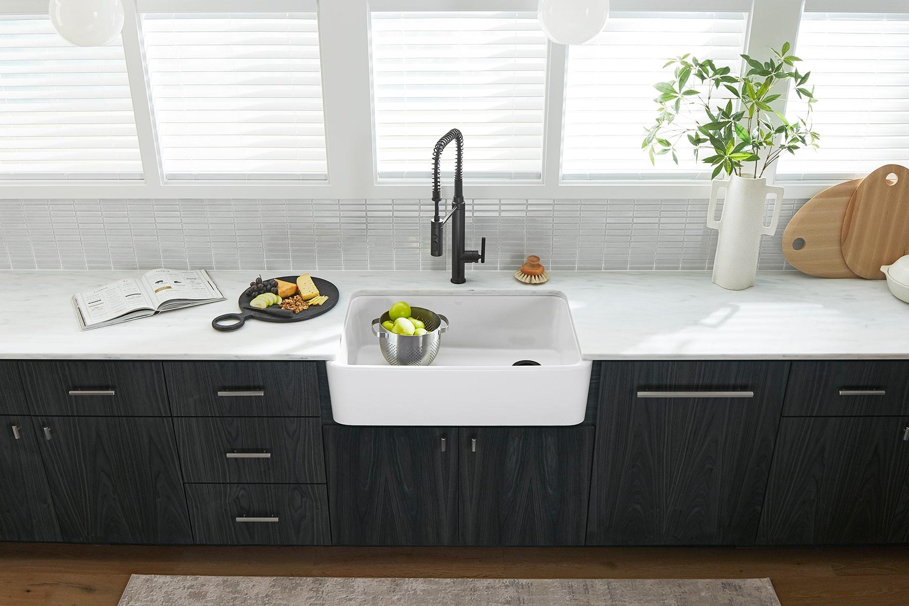 Ironridge 34" Undermount Single-Bowl Farmhouse Cast Iron Kitchen Sink with Apron Front