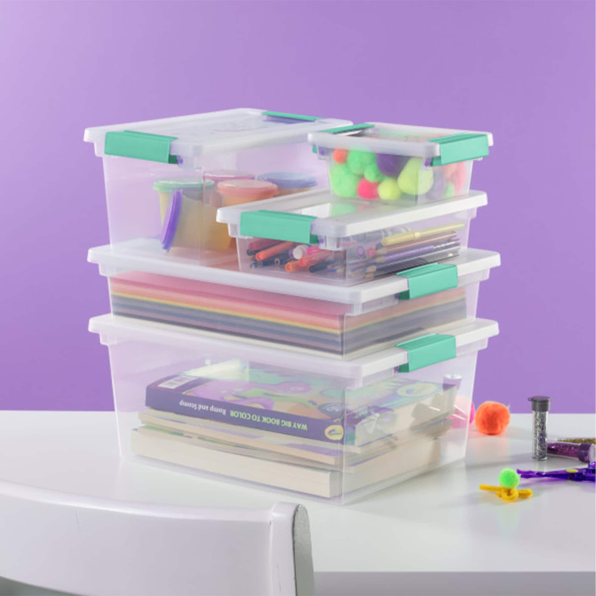 Sterilite Sterilite Plastic Stackable Storage Bin w/Clear Latch Lid (Set of 6)