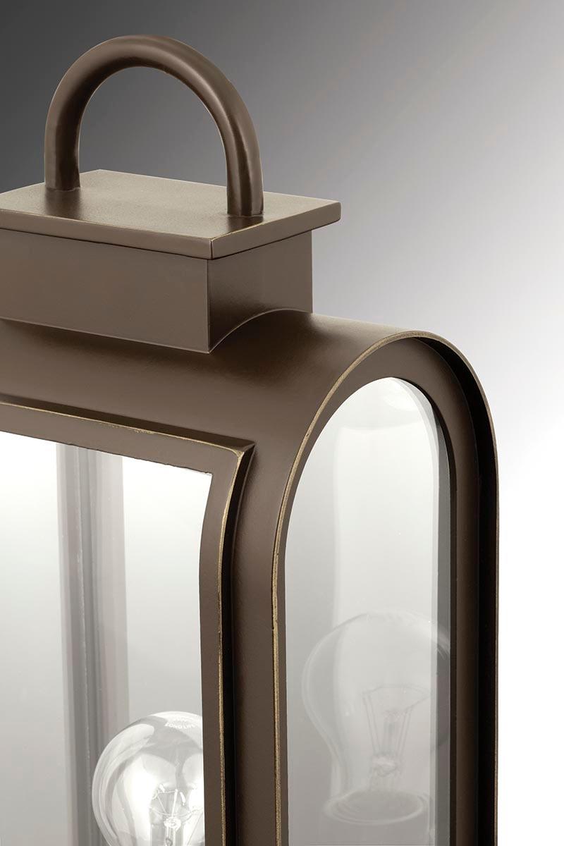 Progress Lighting Refuge 1-Light Medium Wall Lantern, Oil Rubbed Bronze, Clear Glass, Umber Reflector Panel