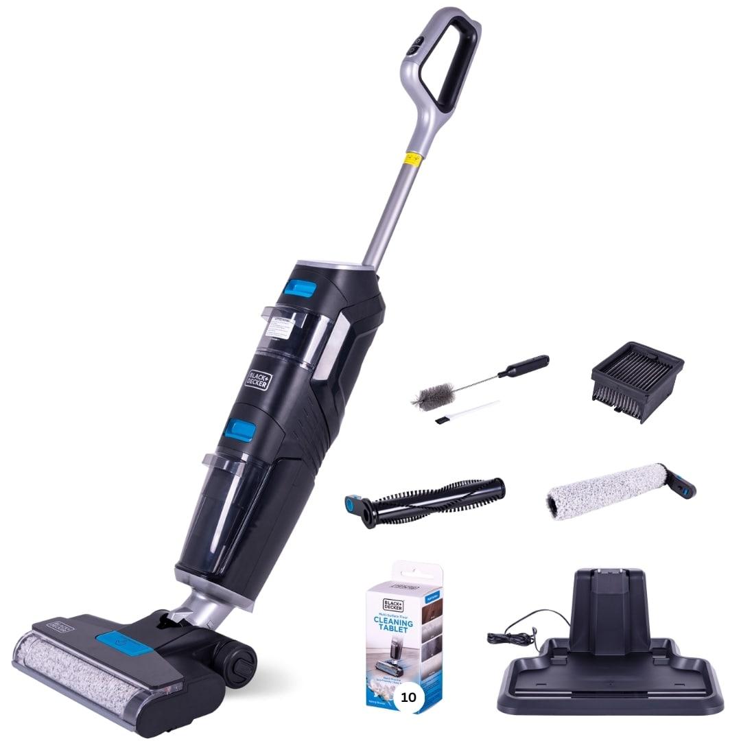 Black + Decker Multi-Surface Cordless Wet and Dry Vacuum + Wash Duo with Accessories and HEPA Filter Black: Rechargeable, Bagless, Lithium Ion Battery