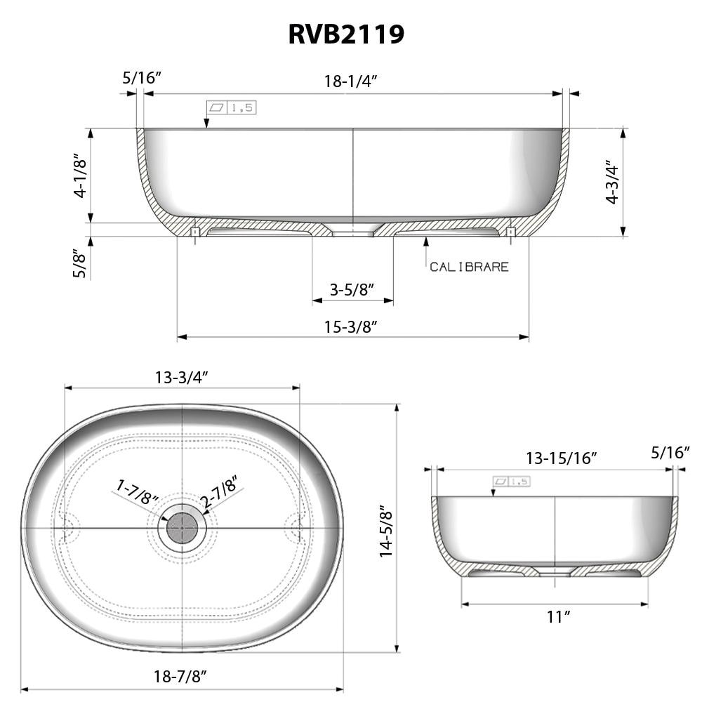 Ruvati 19-inch epiStone Solid Surface Modern Bathroom Vessel Sink