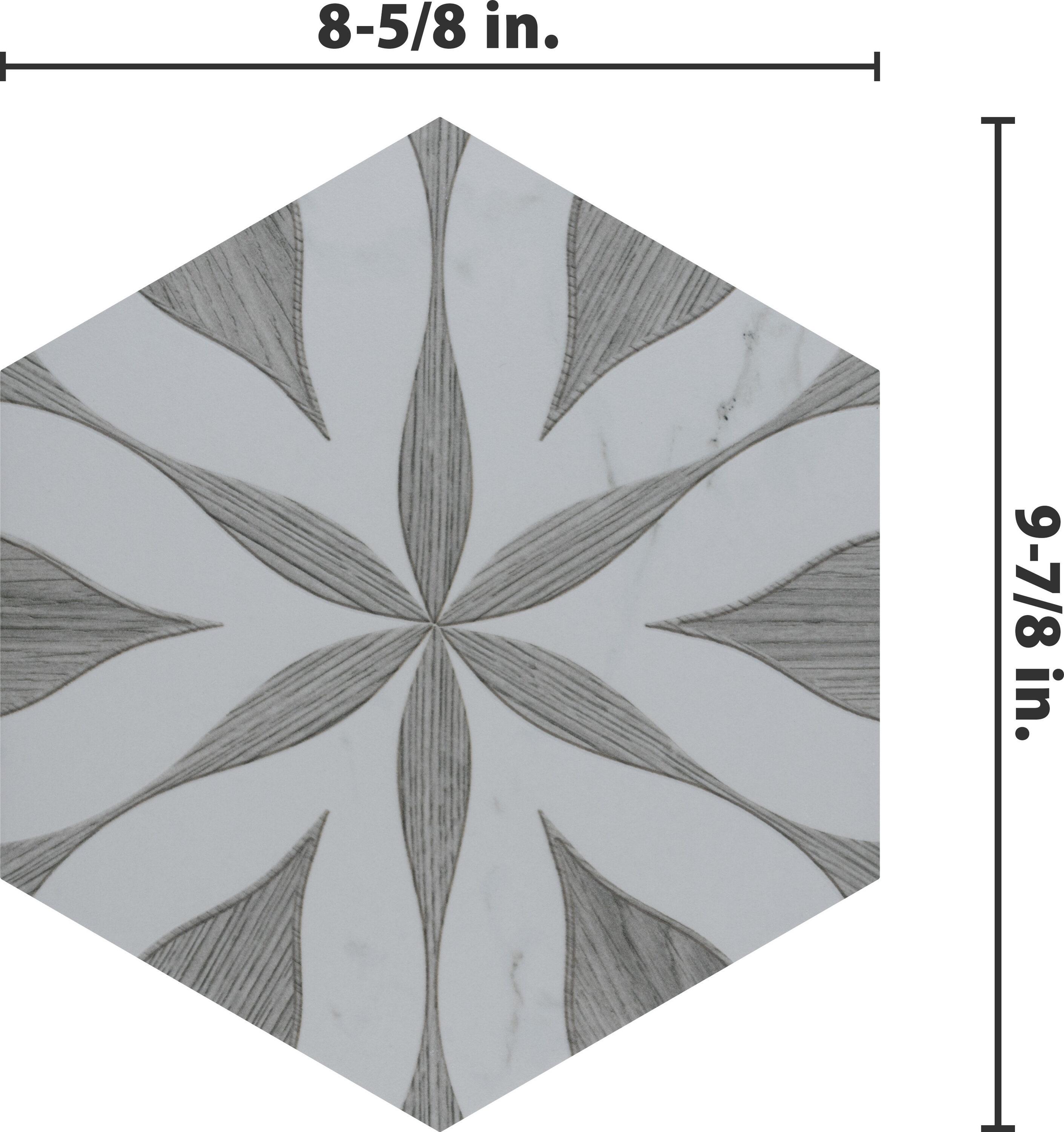 Llama Flower Loire 8-5/8 In. X 9-7/8 In. Porcelain Floral Look Wall & Floor Tile