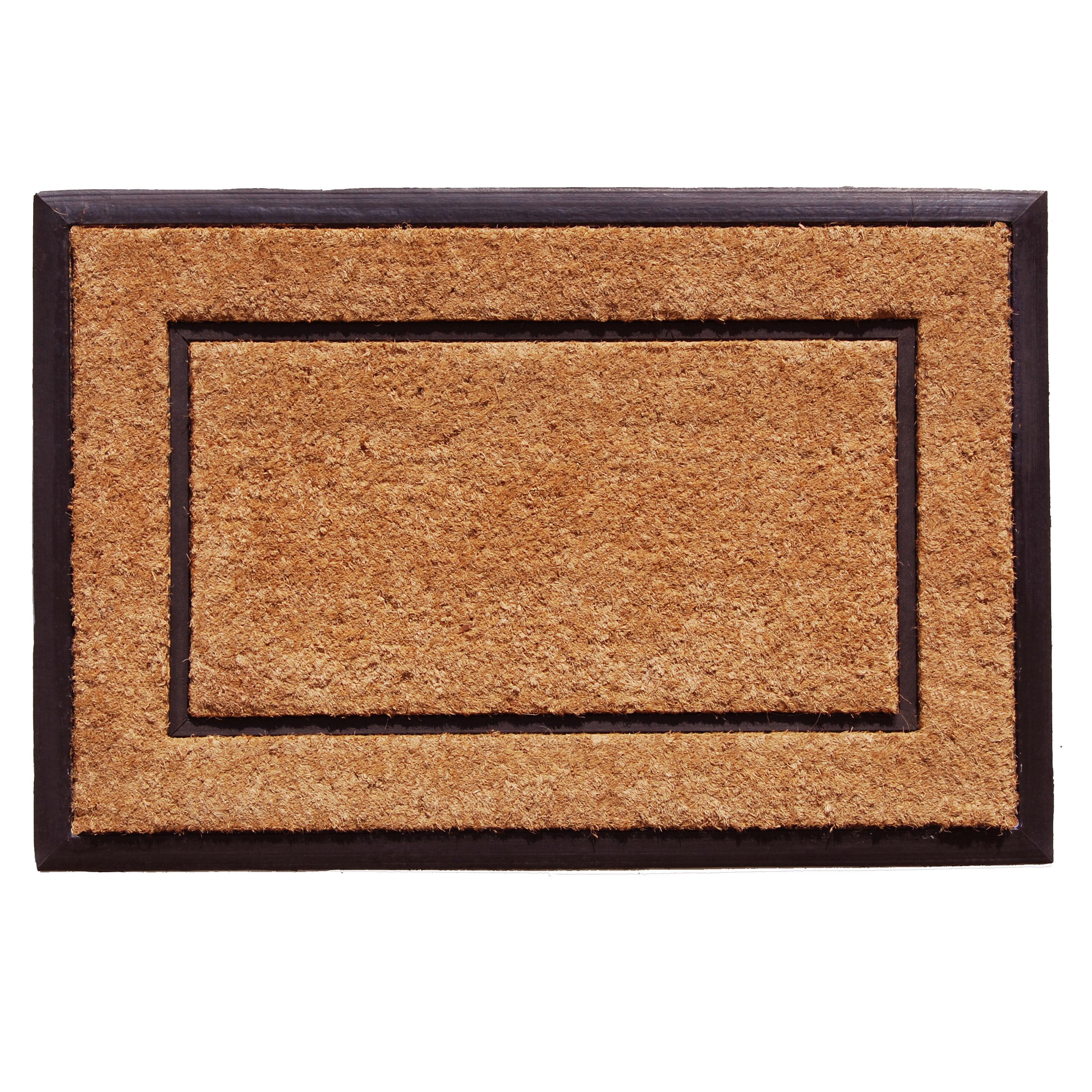 Natural Coir and Rubber Outdoor Door Mat, 2' x 3'