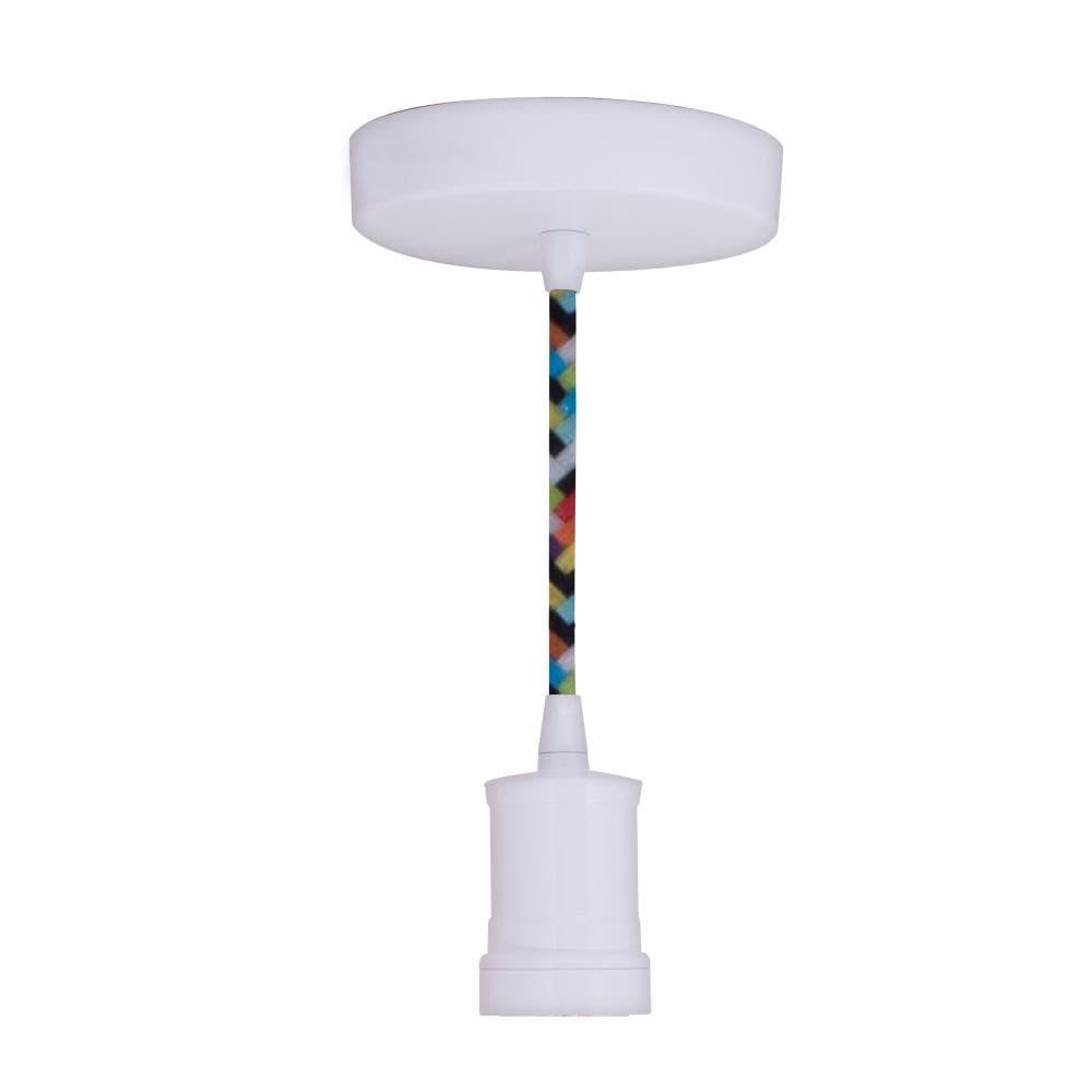 Bulbrite 1-Light White Contemporary Pendant Socket and Canopy
