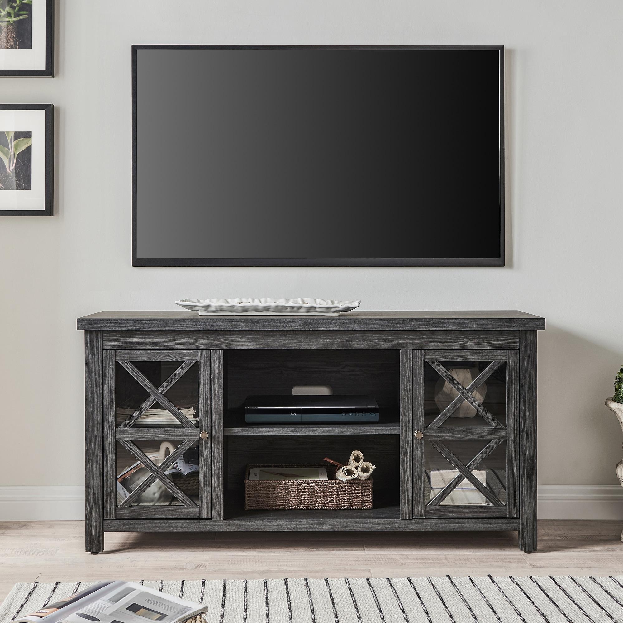 Evelyn&Zoe Colton Rectangular TV Stand for TV's up to 55", Charcoal Gray