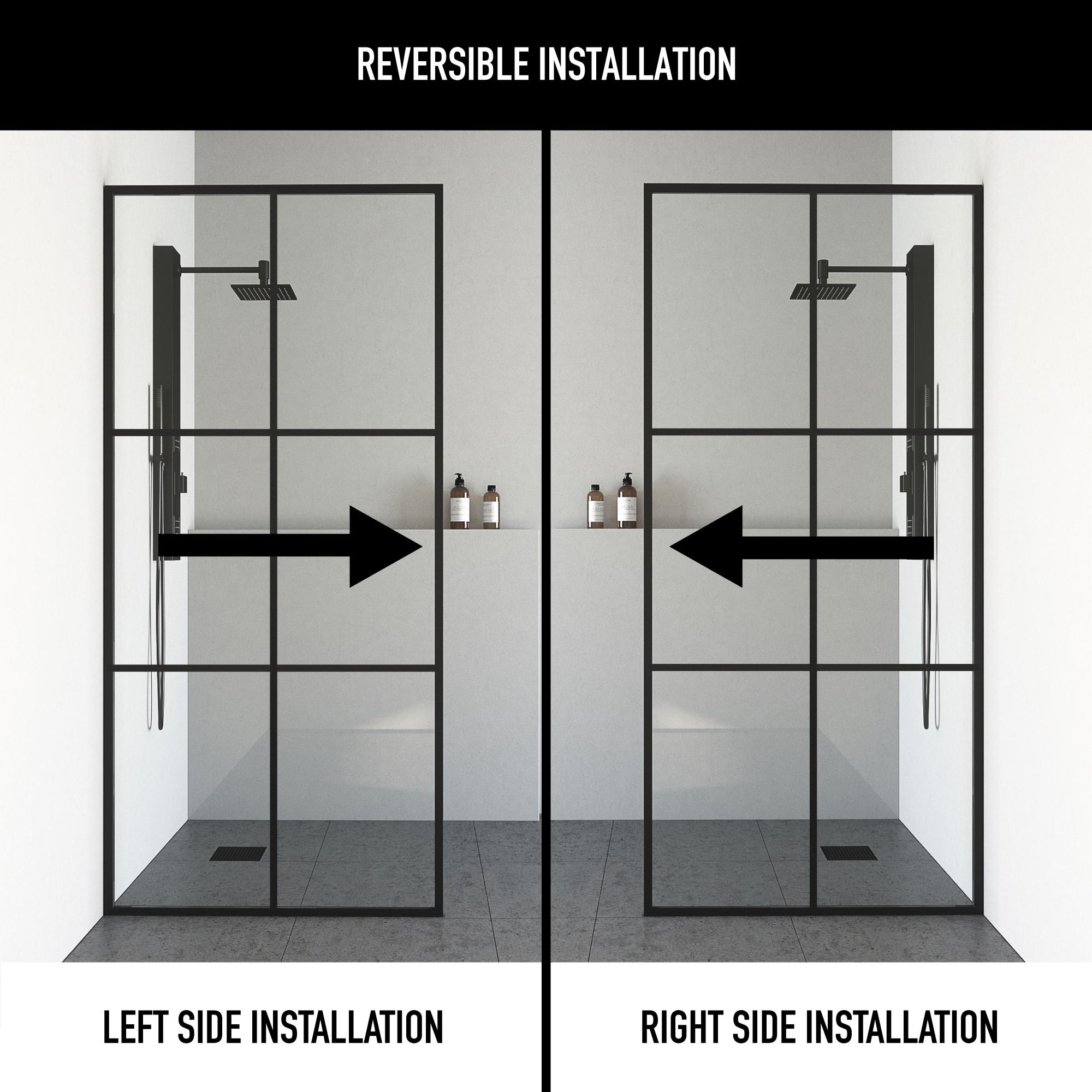 Ventana 34" W x 74" H Fixed Framed Shower Screen with 3/8" Glass