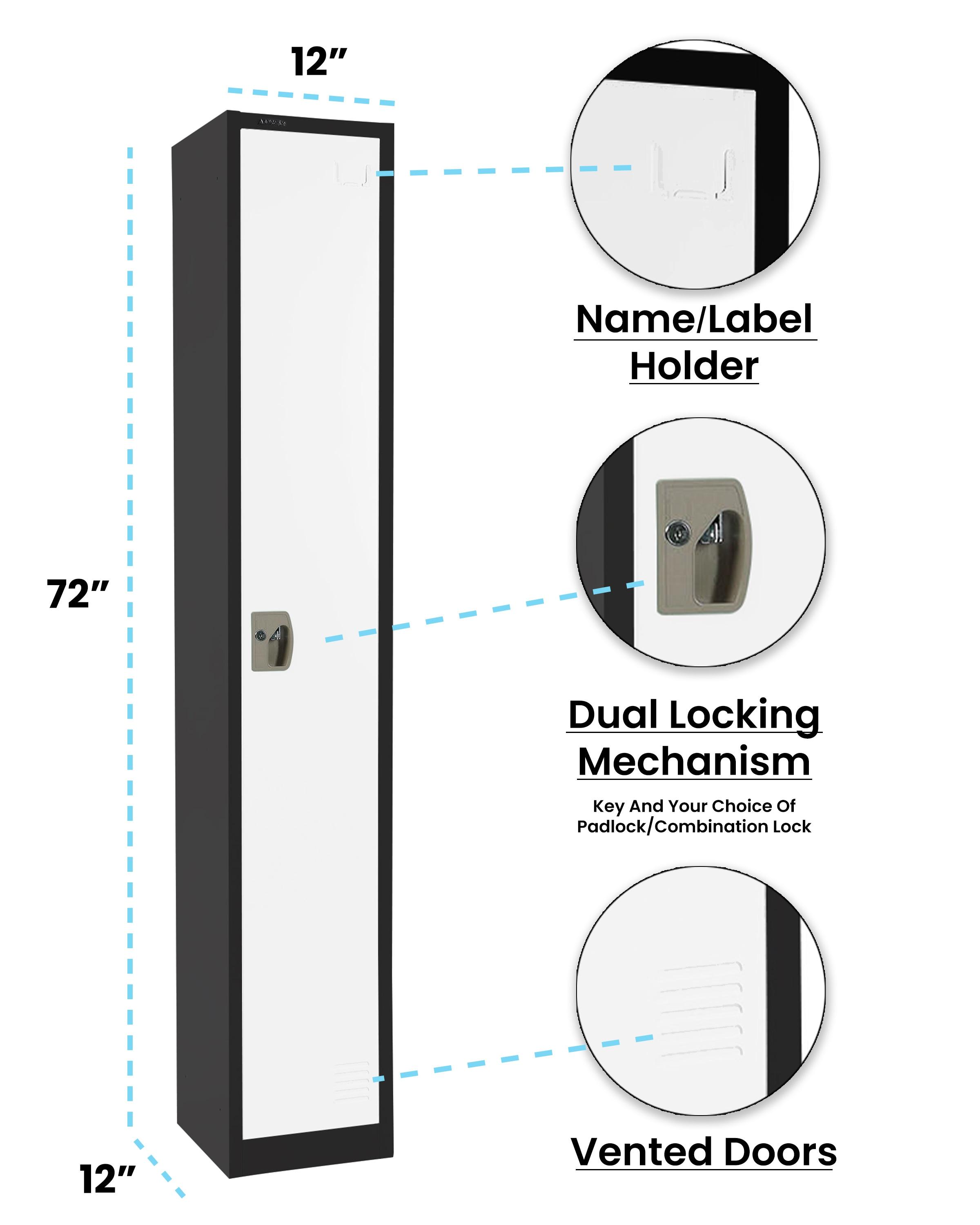 AdirOffice 12'' Wide Steel 1-Tier School and Gym Locker & Reviews | Wayfair